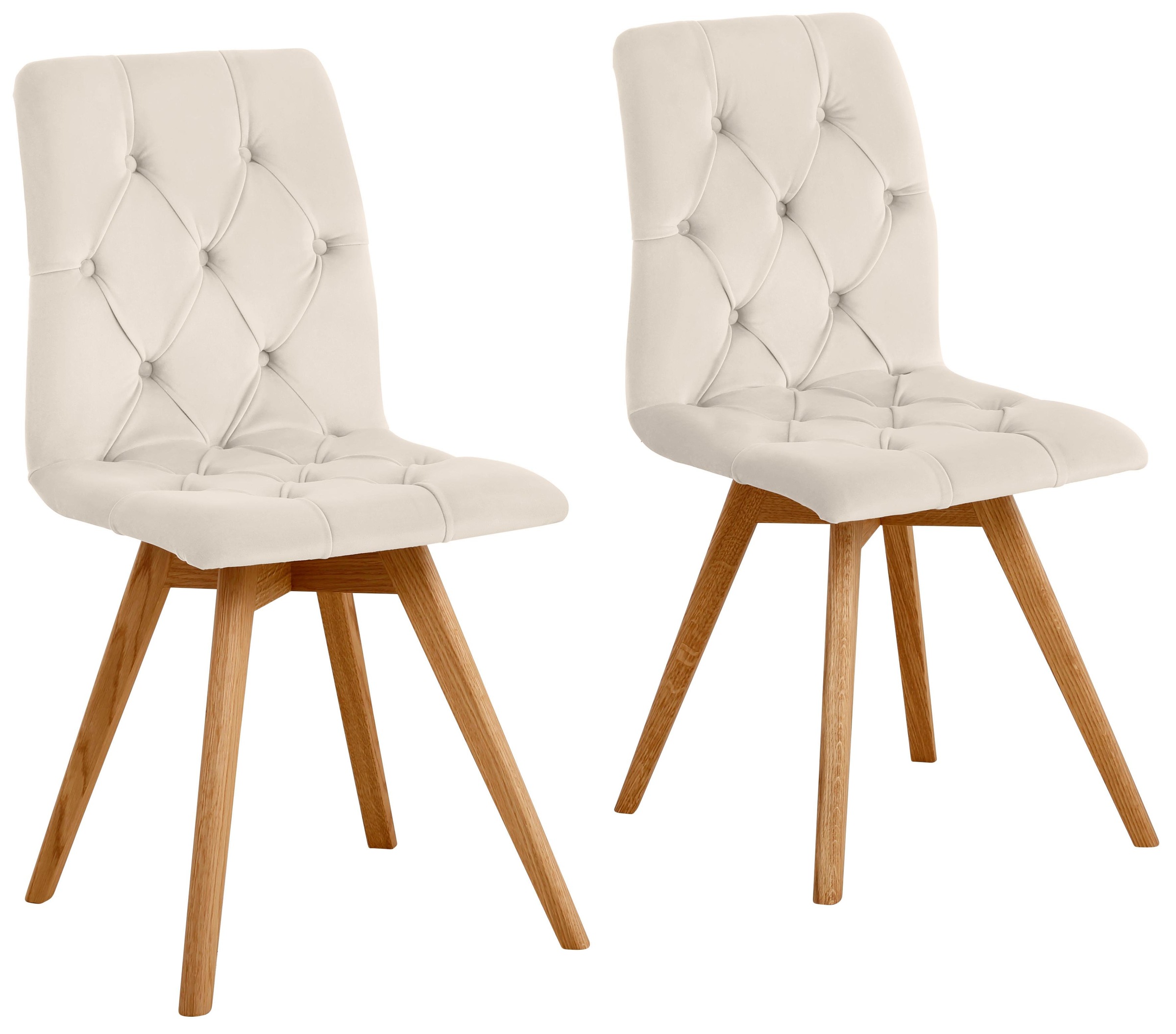 Image of andas 4-Fussstuhl »Rania«, (Set), 4 St., Samtoptik, mit Beinen in eiche oder nussbaum. Im 2er, 4er oder 6er-Set bei Ackermann Versand Schweiz