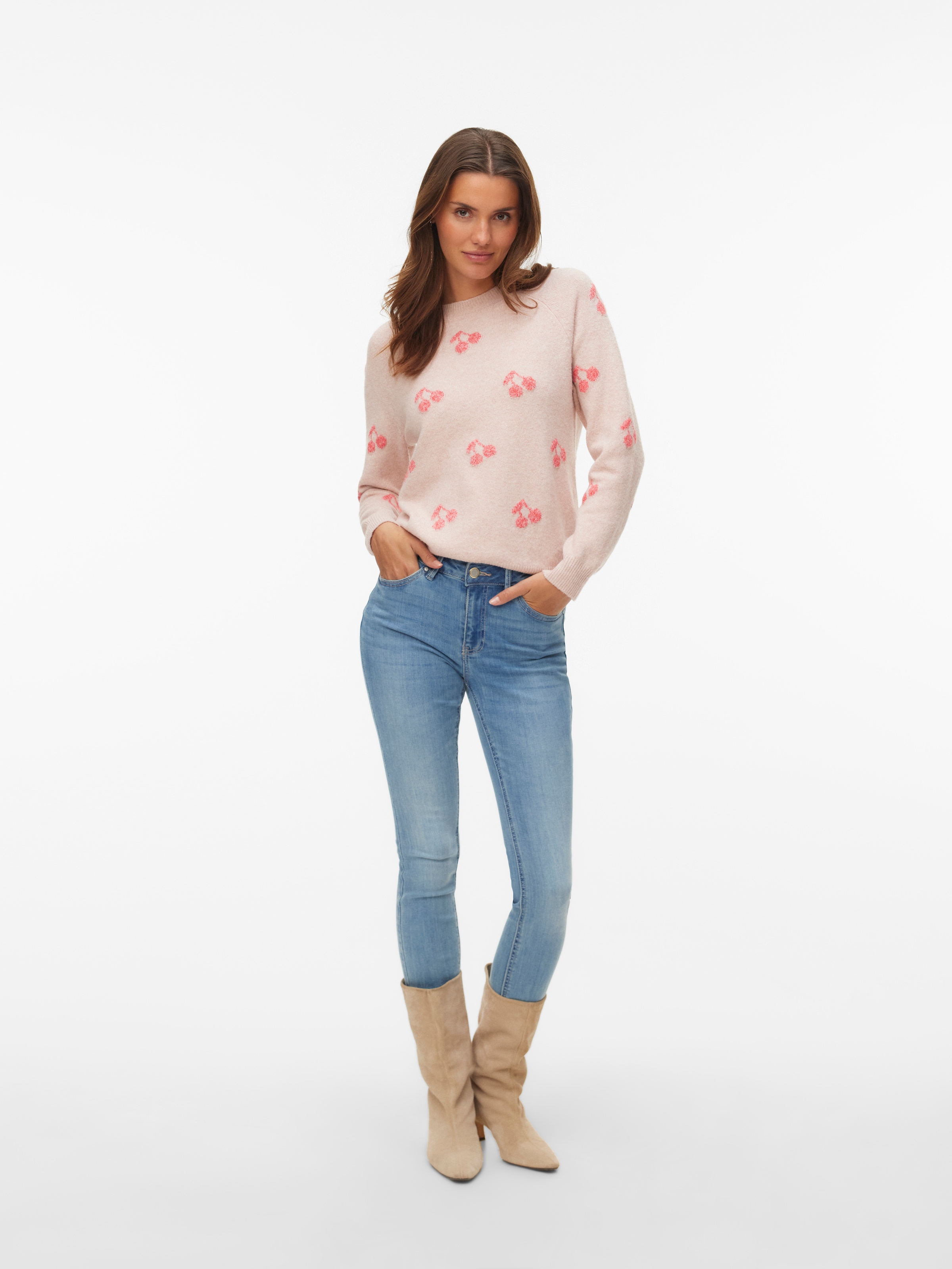 Vero Moda Rundhalspullover »VMDOFFY INTARSIA LS O-NCK PULLOV GA NOOS« mit Strickmuster