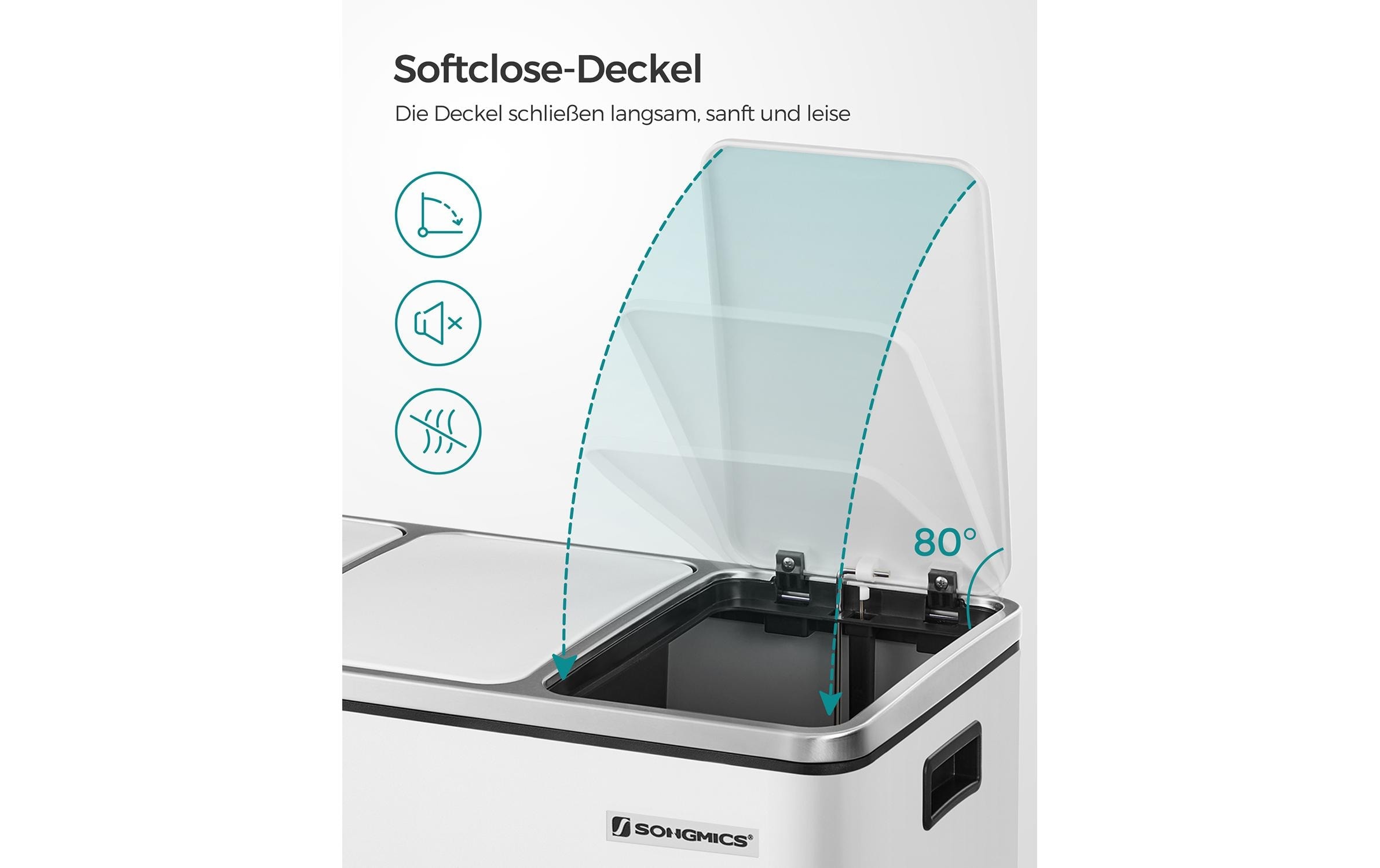SONGMICS Mülleimer »3 x 18 l«, 3 Behälter