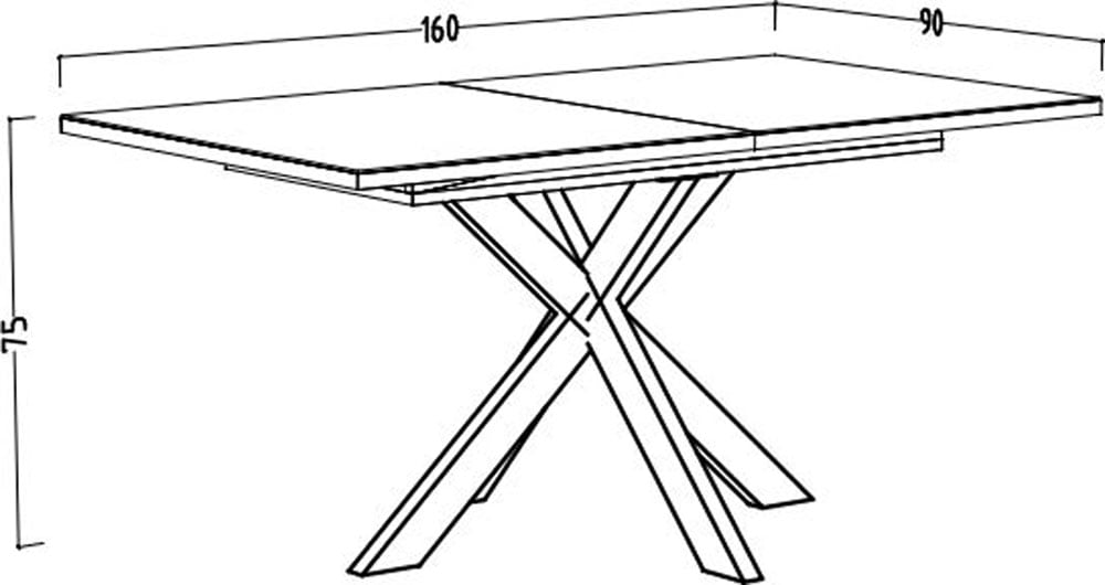Mäusbacher Esstisch Esstisch BHT 160-210/75/90, Synchronauszug, Gestell Stern-form