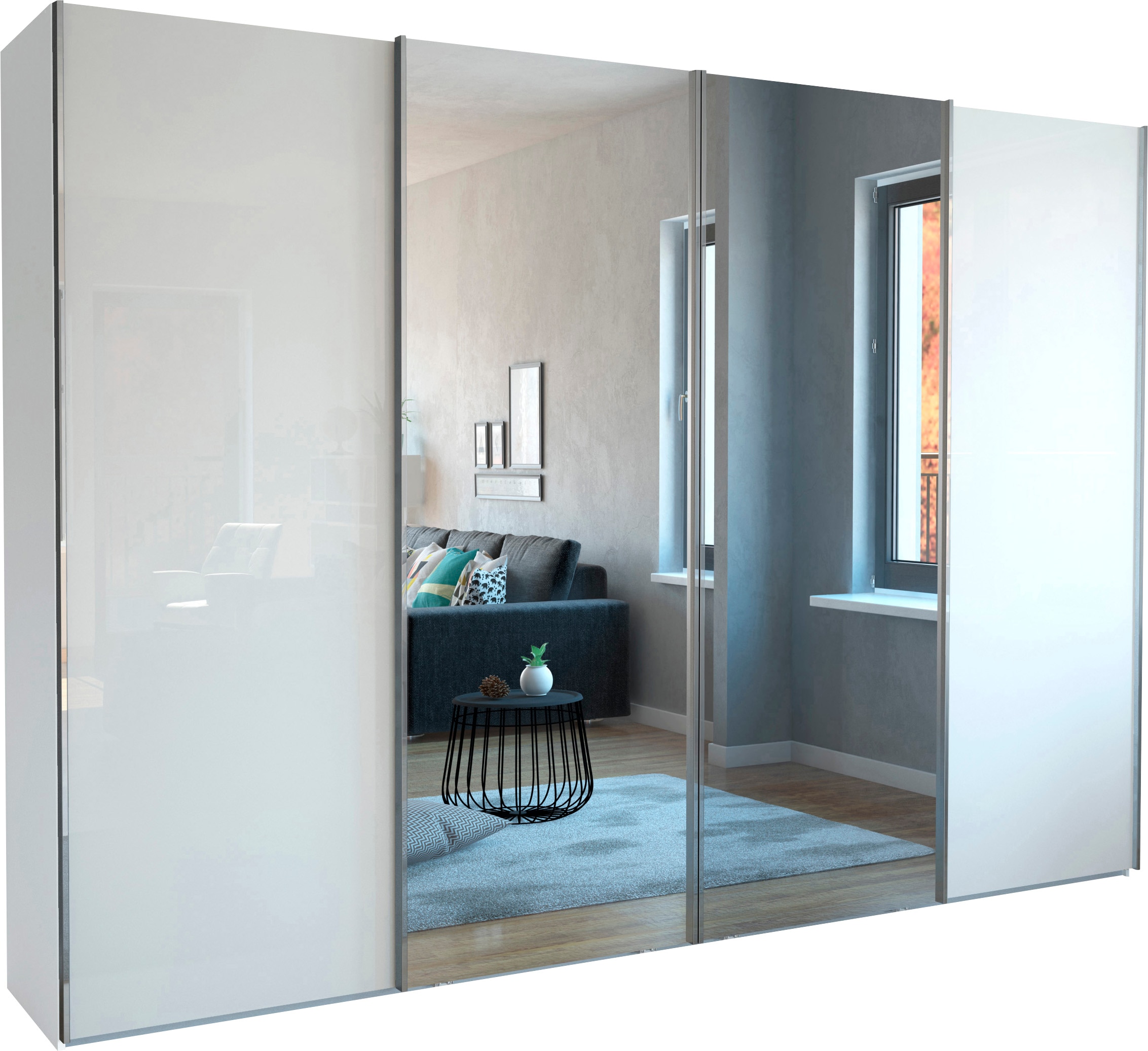 WIEMANN Armoire à portes coulissantes »Monaco« hochwertige Glas- und Spiegelfront