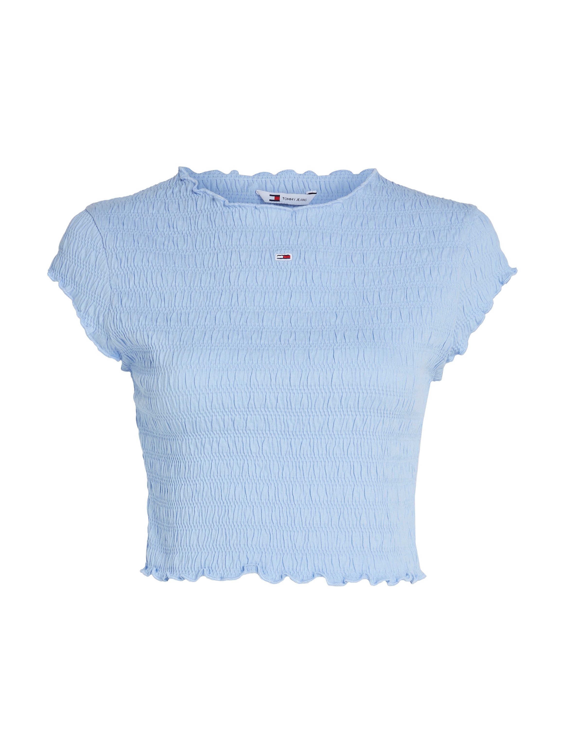 Tommy Jeans Rundhalsshirt »TJW SLIM SMOCK TEE«, allover gesmokt