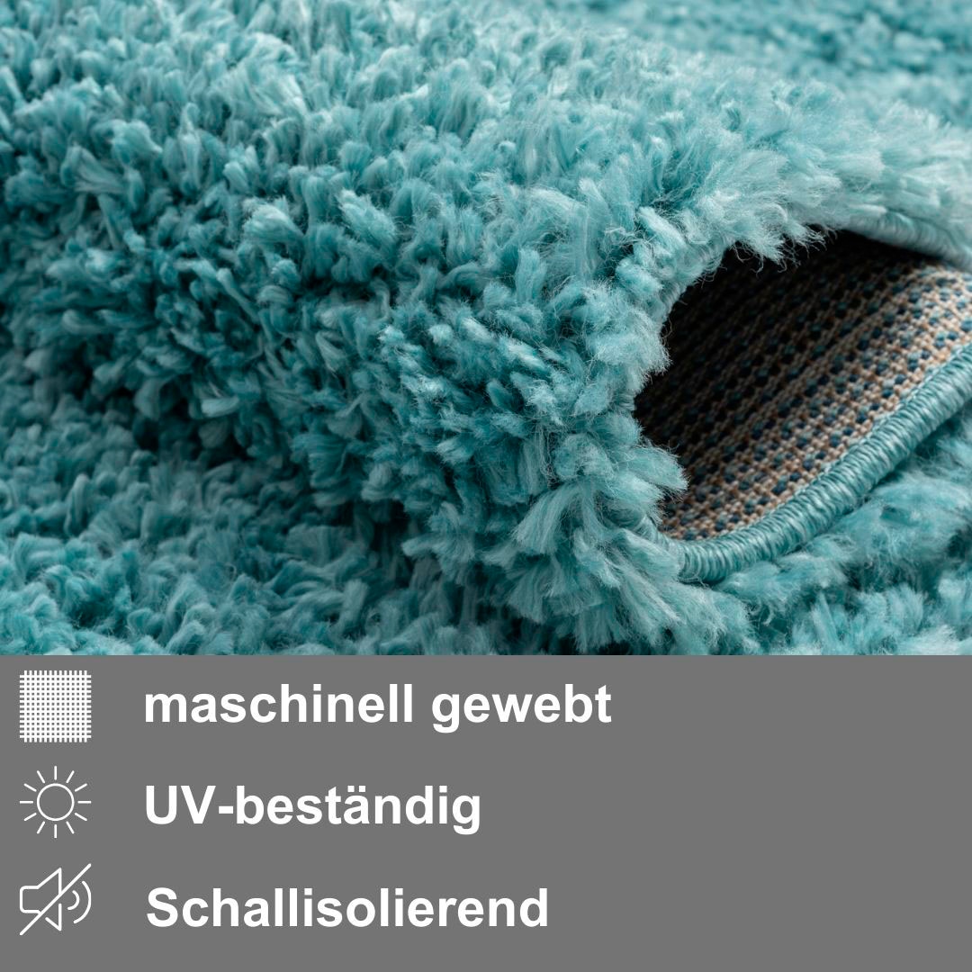 Myflair Möbel & Accessoires Tour de lit à poils longs »My Shaggy« Höhe 37 mm 3 cuis tlg. Shaggy, Uni-Farben, leicht glänzend, extra flauschig, Läufer-Set