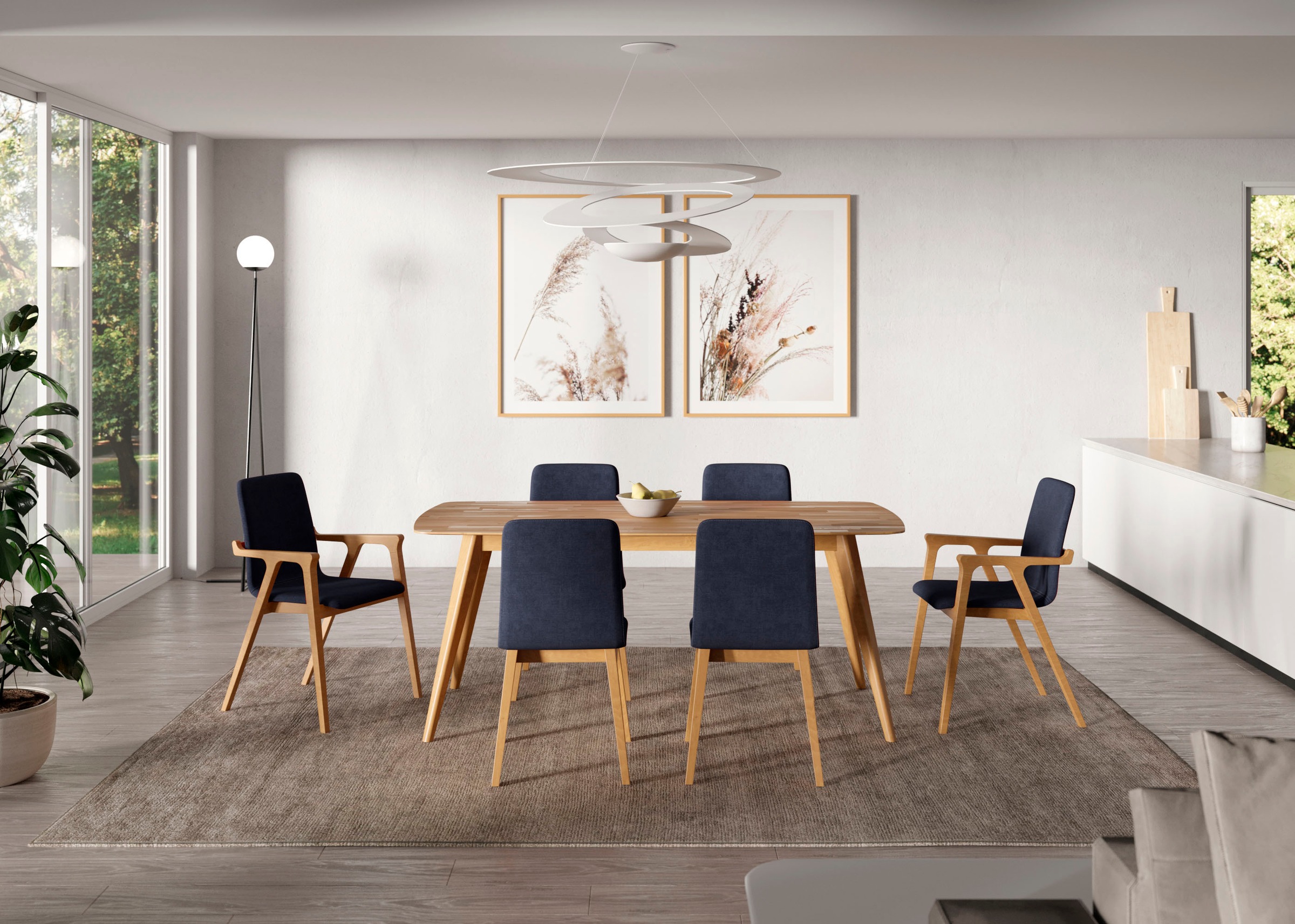 Home affaire Stuhl »Sandy« () 2 Stk.mit verschiedenen Stuhlbeinfarben und Farbvarianten, Sitzhöhe 47 cm