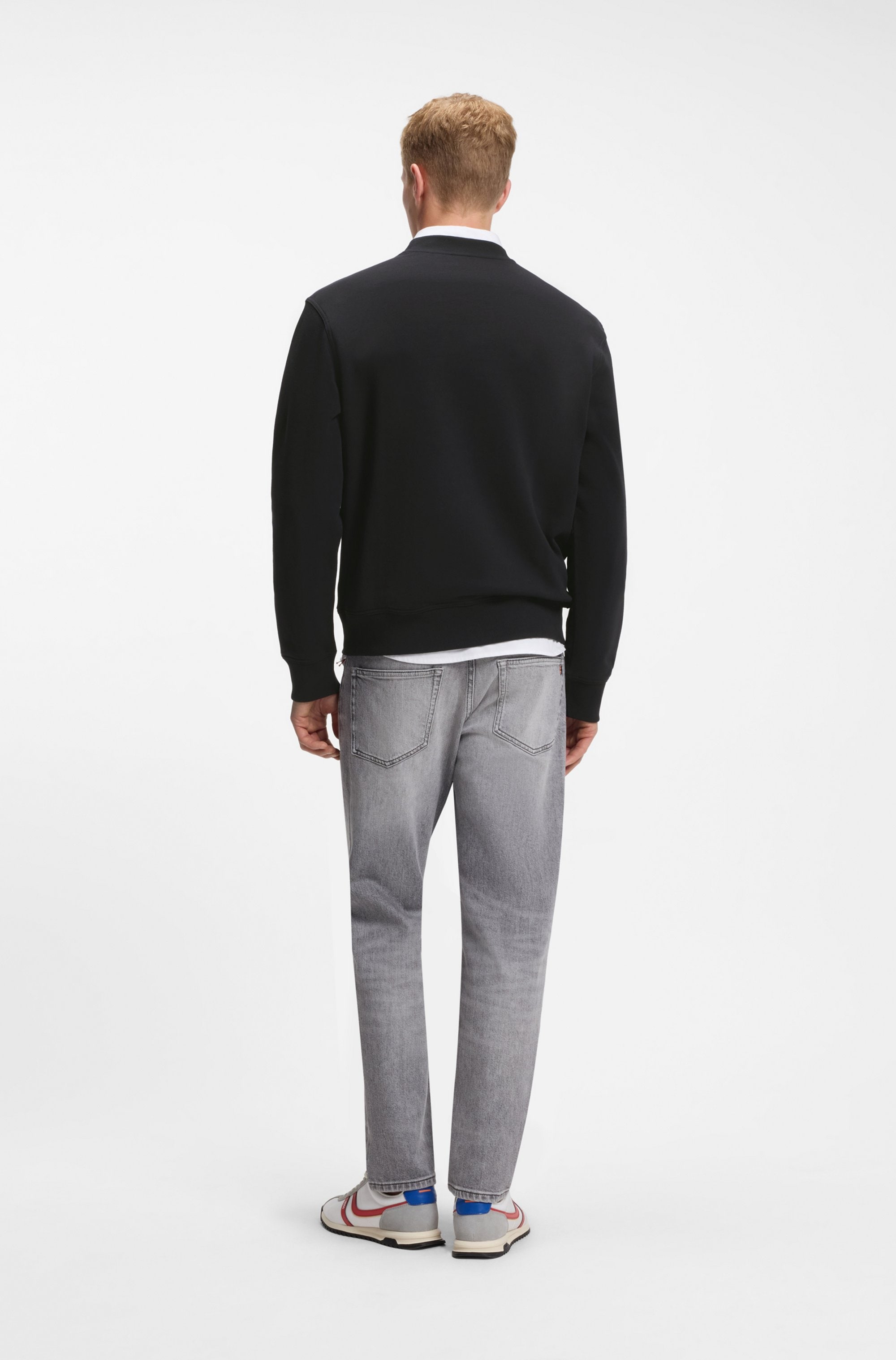 BOSS ORANGE Sweat-shirt , Rundhalsausschnitt, Relaxed Fit, grosse Logo-Stickerei
