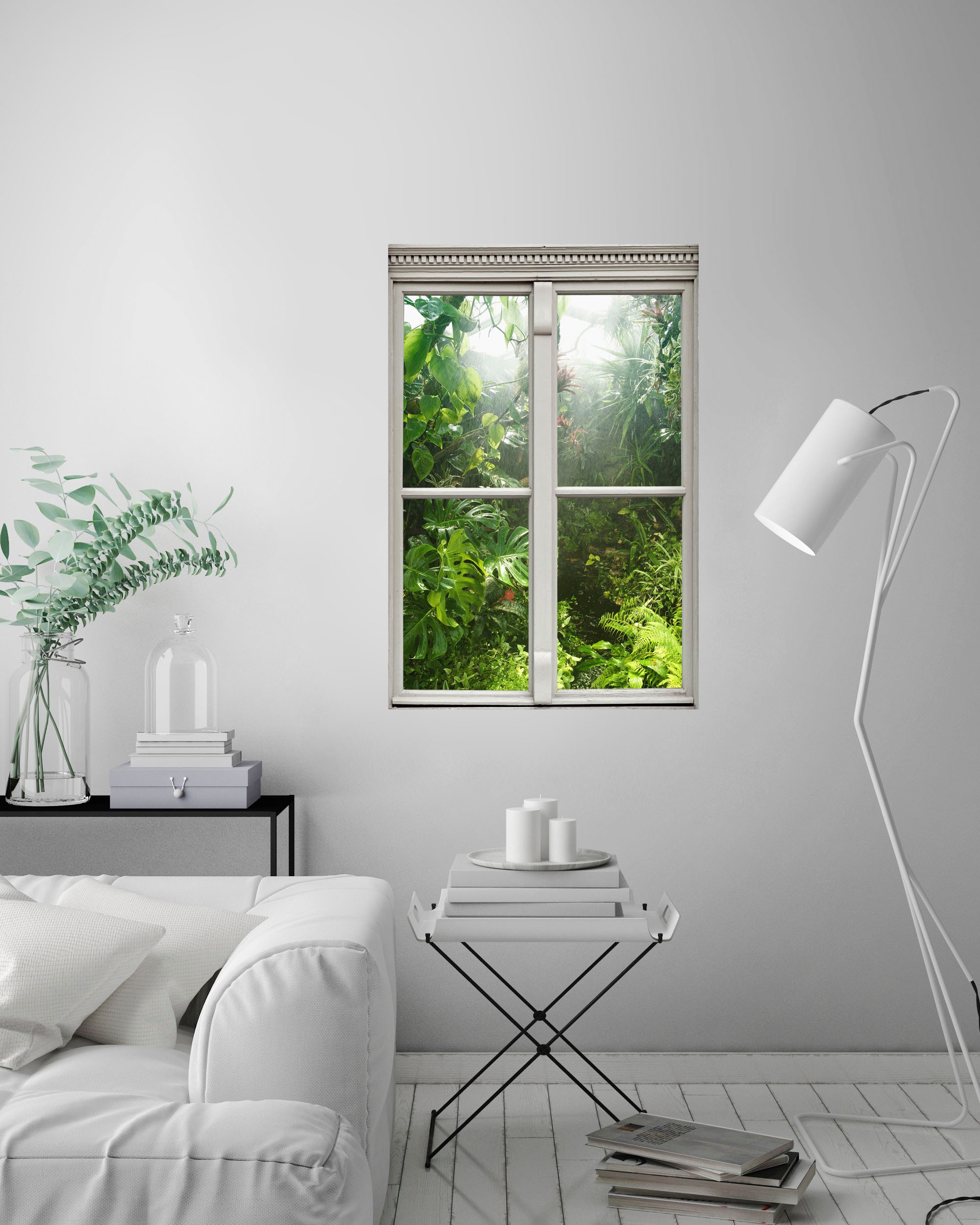 queence Wandsticker »Regenwald«, Wandsticker, Wandbild, selbstklebend, 3D, Fenster