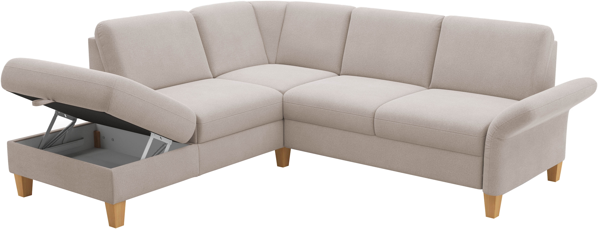 Home affaire Ecksofa »Rochelle, L-Form«, wahlweise mit Armteilverstellung, Bettfunktion und Bettkasten
