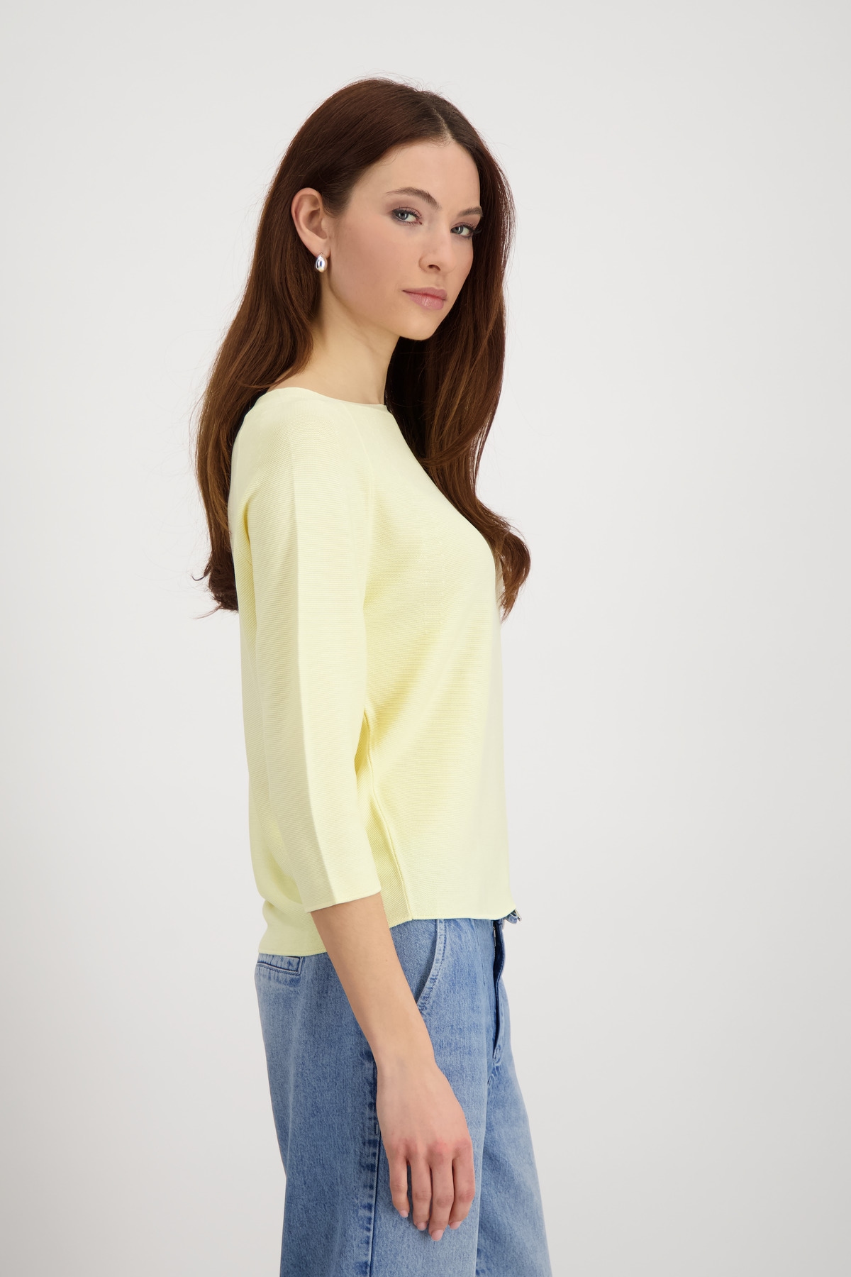 Monari Rundhalspullover mit Strukturmuster