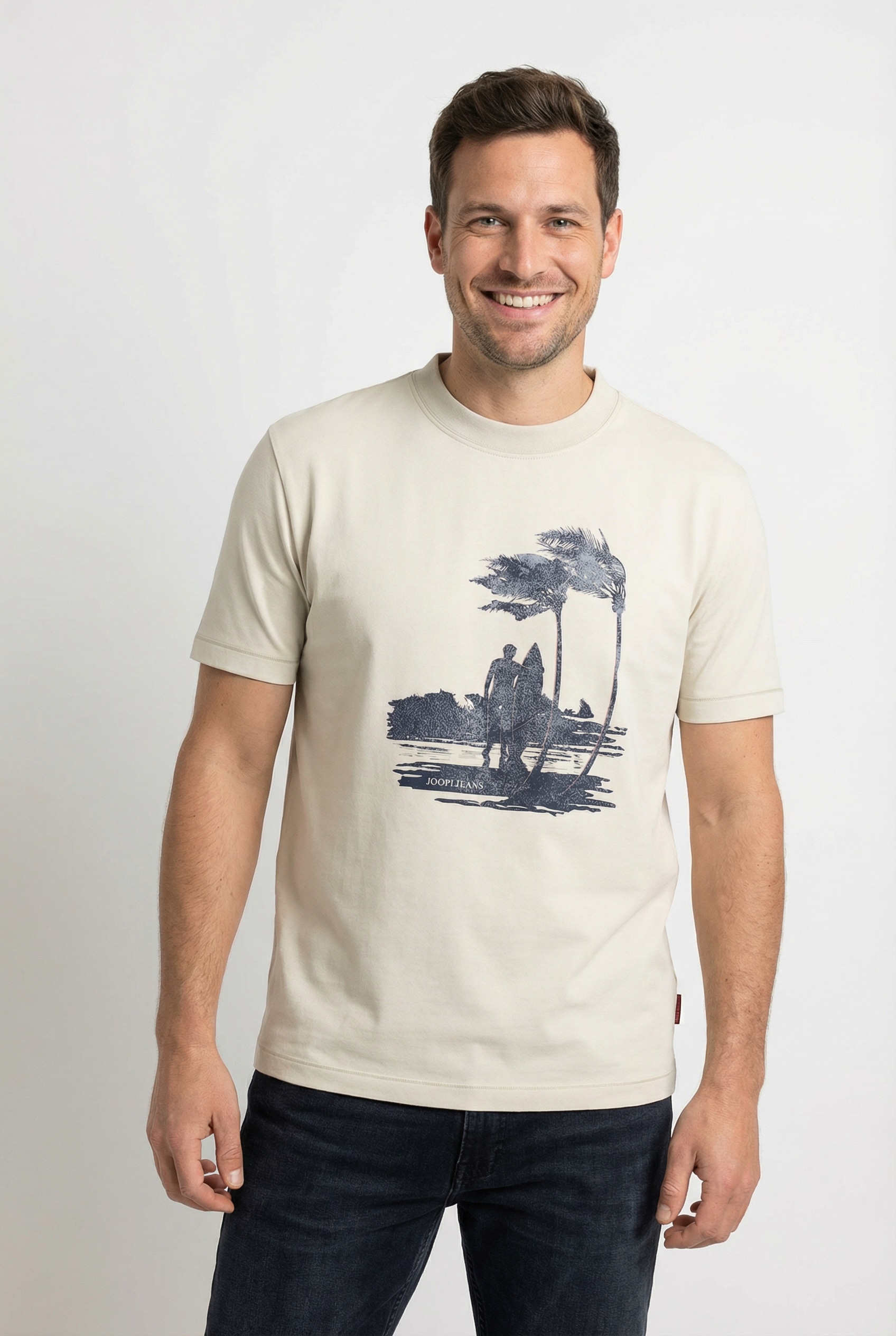 Image of Joop Jeans T-Shirt "Lanakila" Kontrastfarbener Print