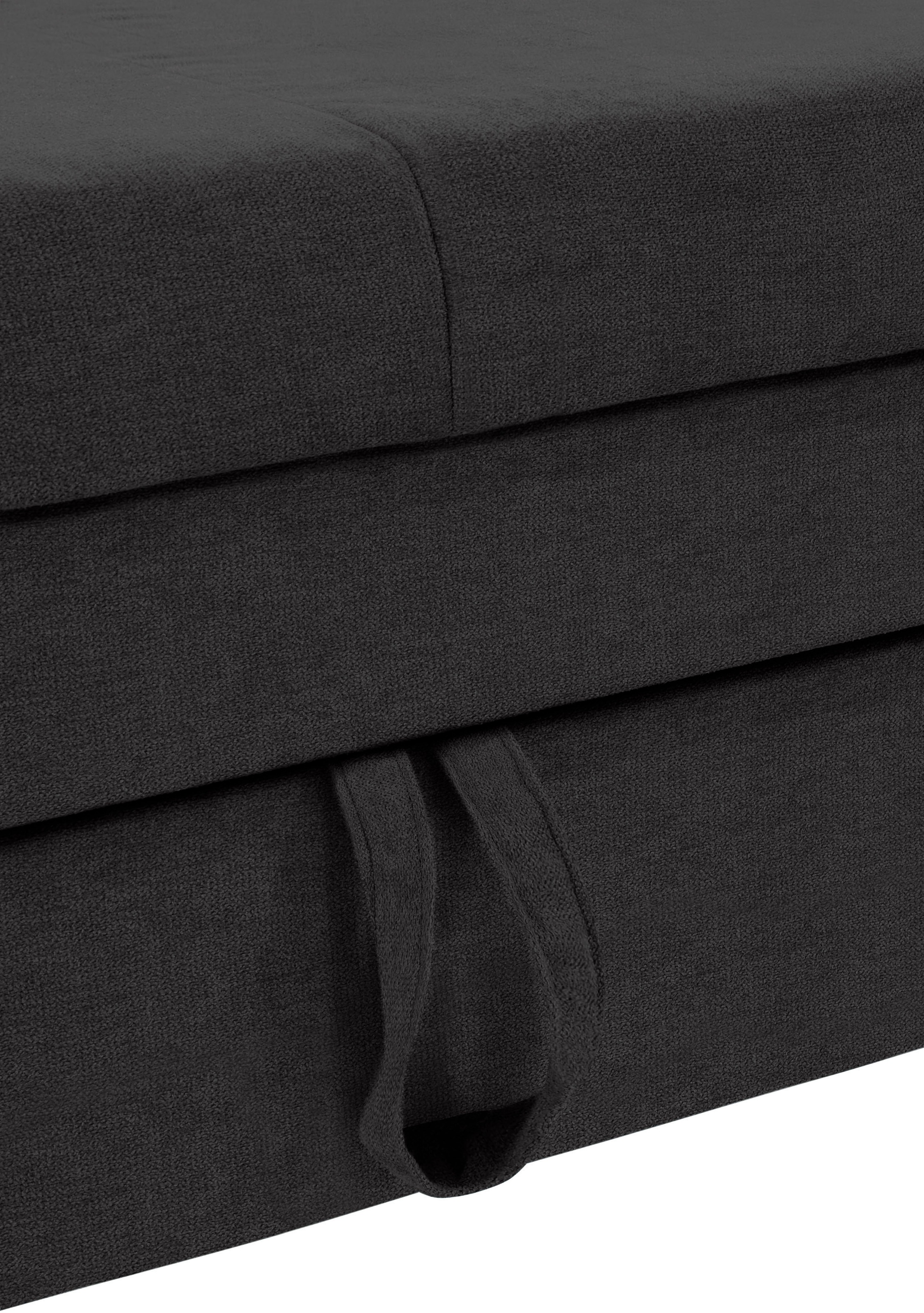 COTTA Ecksofa »Mia L-Form mit 3 Zierkissen«, wahlweise mit Bettfunktion, Bettkasten, Beleuchtung & Wireless-Charger