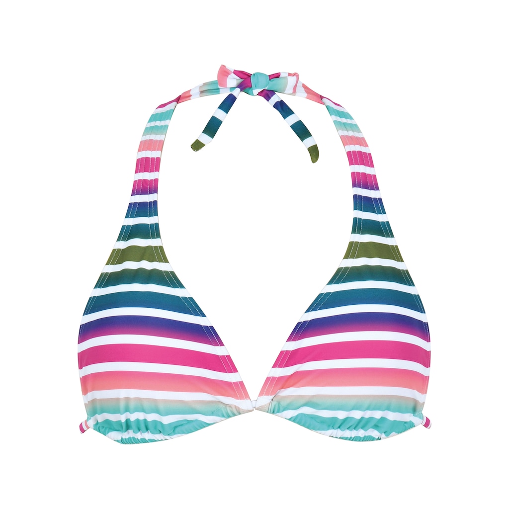 Naturana Triangel-Bikini-Top »Ice pop«, mit herausnehmbarer Schale, mit Multicolor-Streifen