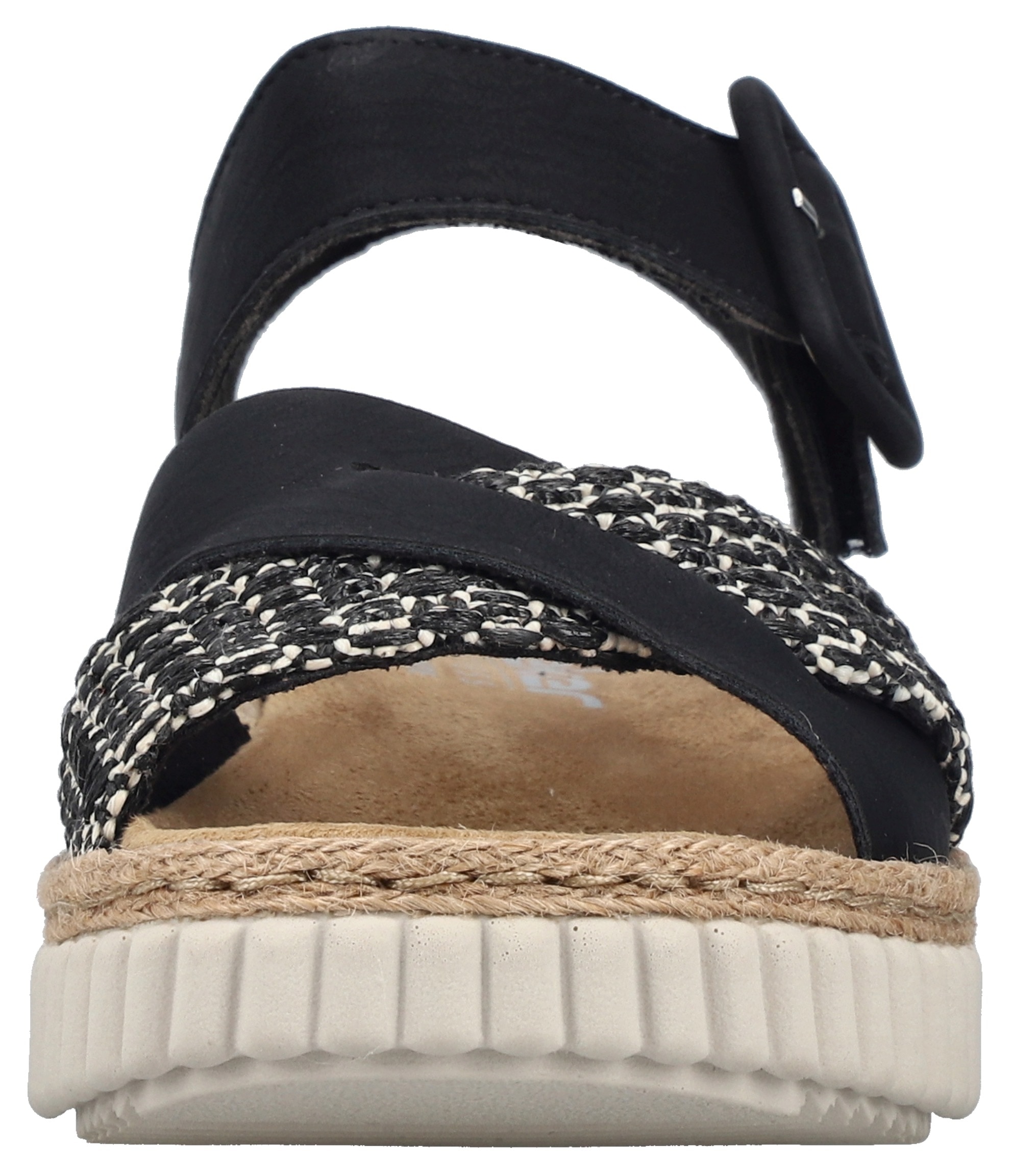 Rieker Sandale  Chaussure d'été, chaussure de plage, chaussure de vacances avec bordure en raphia