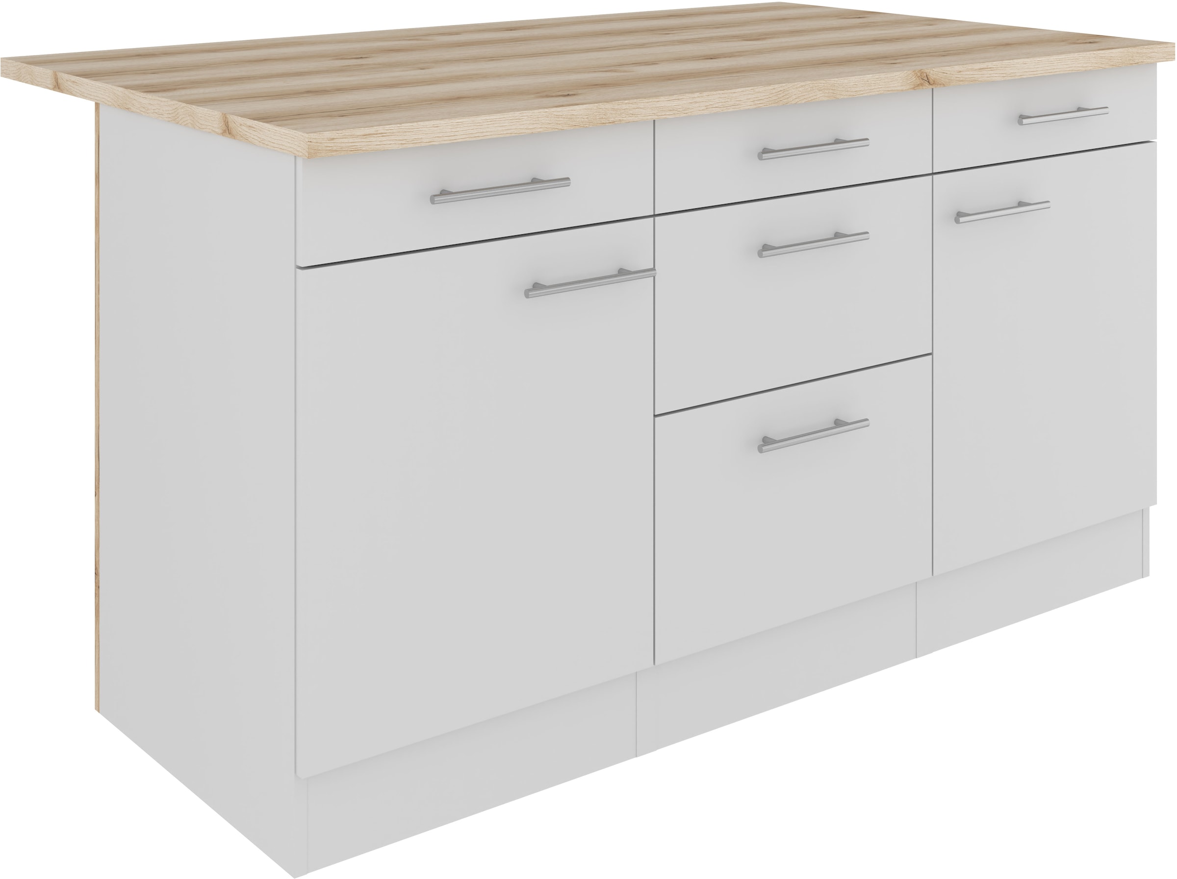OPTIFIT Kücheninsel »Optifit« Breite 150 cm, 2 Türen, 3 Schubkästen, 2 Auszüge