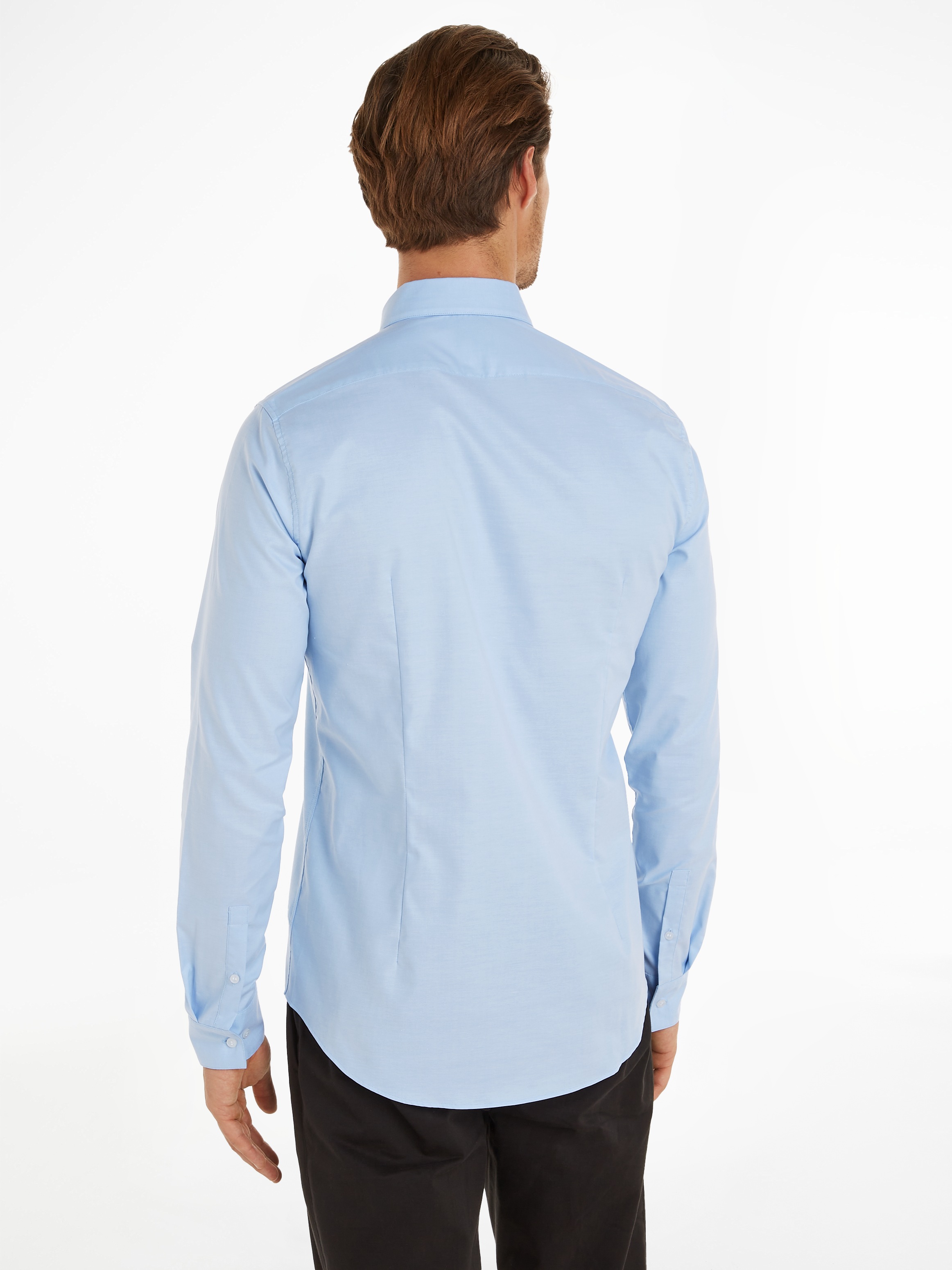 Calvin Klein Langarmhemd »OXFORD SOLID SLIM SHIRT«, mit Logoprägung
