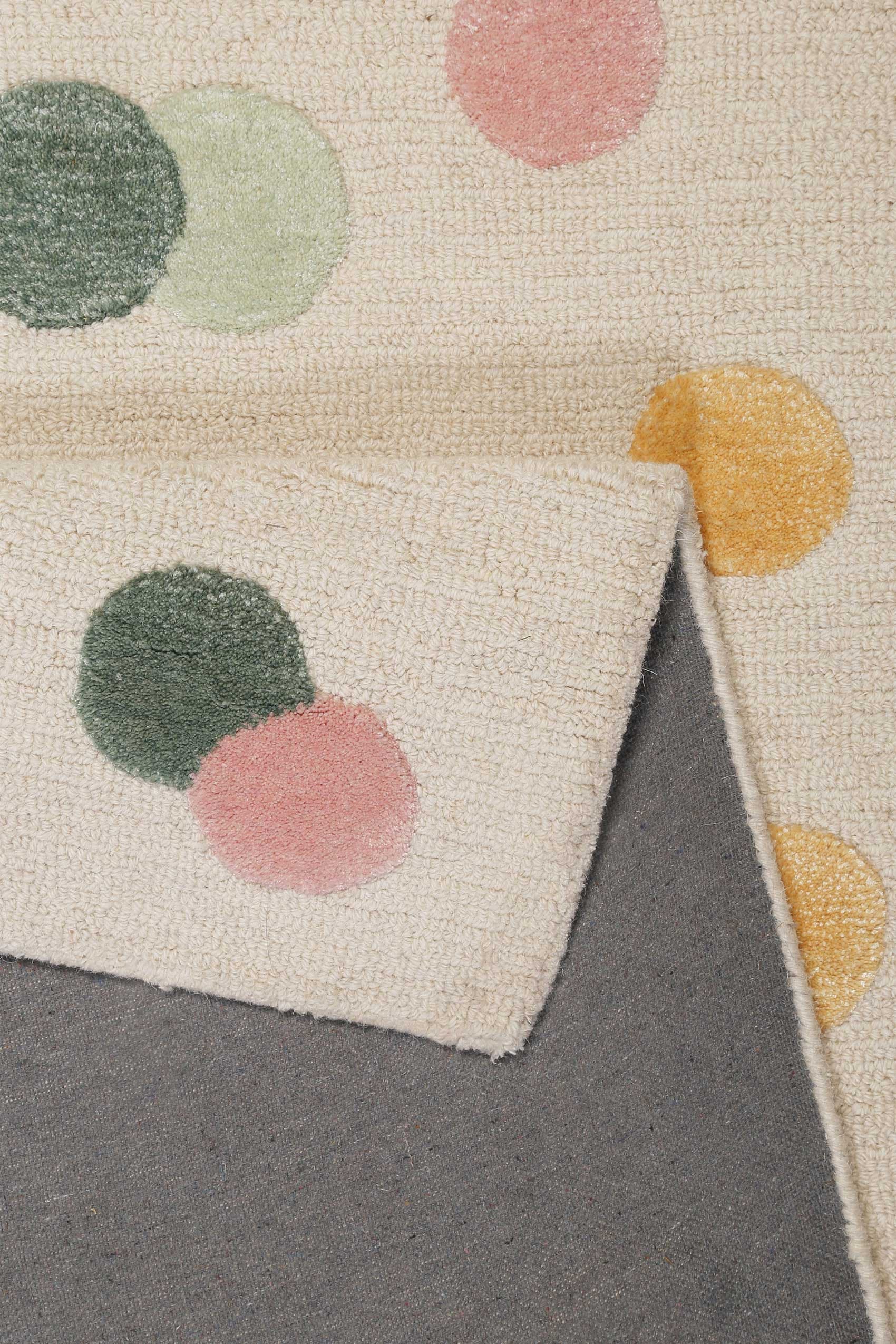 SMART KIDS Kinderteppich »Dana«, rechteckig, 1,2 mm Höhe, modern und natürlich, bunte Polkadots, mit Struktur, Kinderzimmer