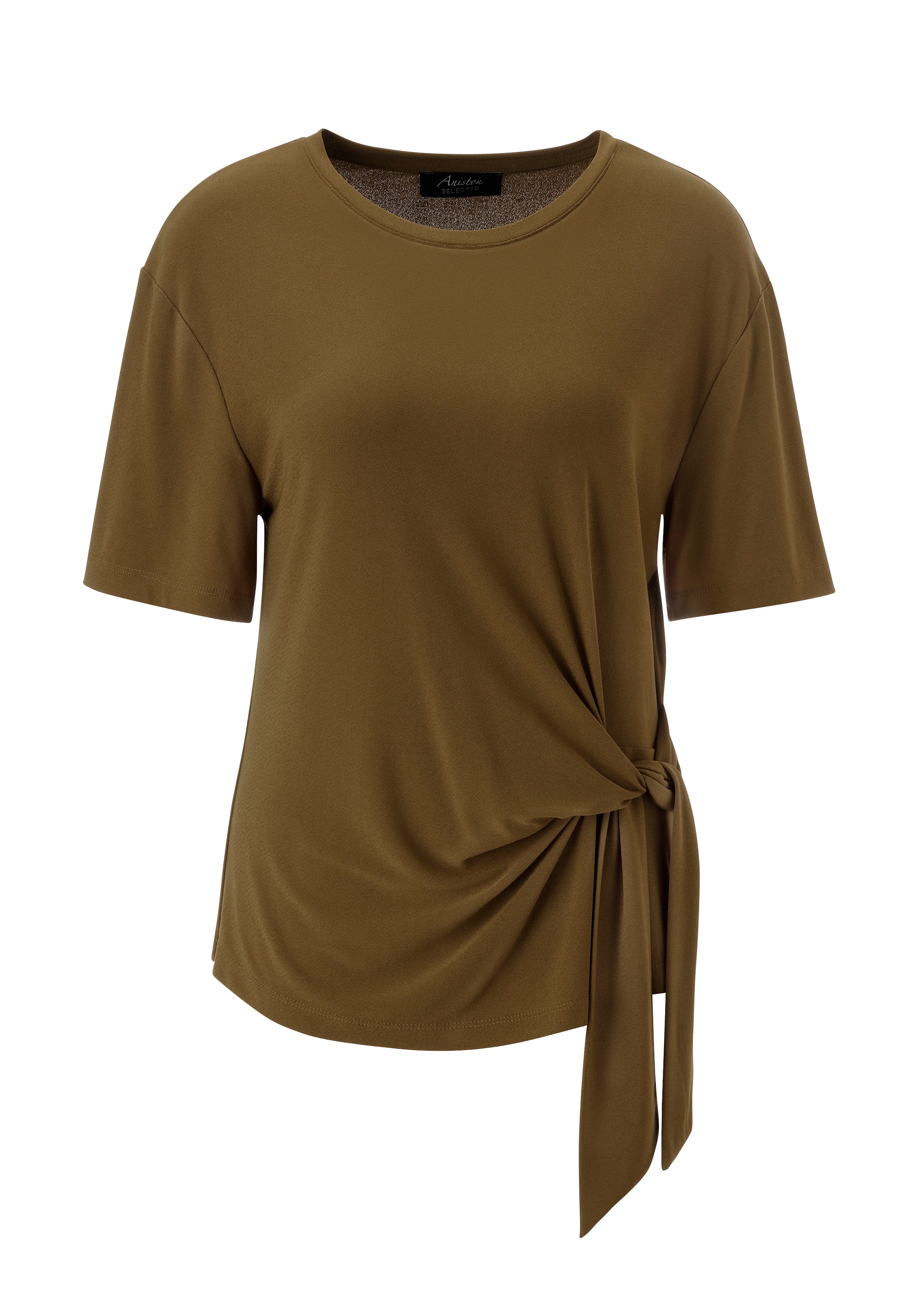 Aniston SELECTED Rundhalsshirt mit raffiniertem Knoten-Detail an der Seite