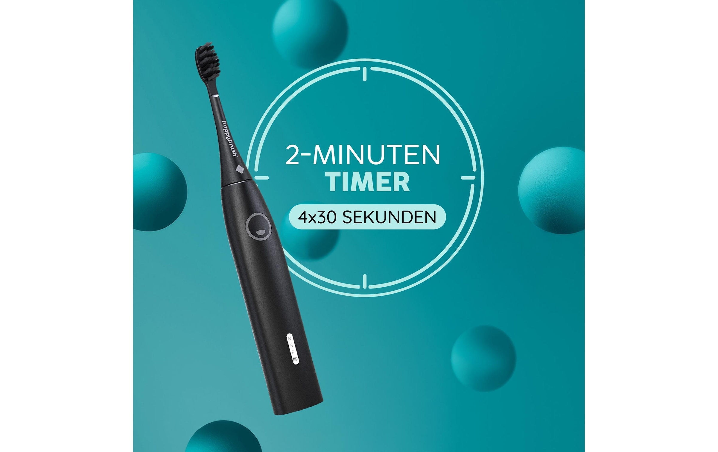 happybrush Schallzahnbürste »StarterKit Eco Vibe V3+ Black«