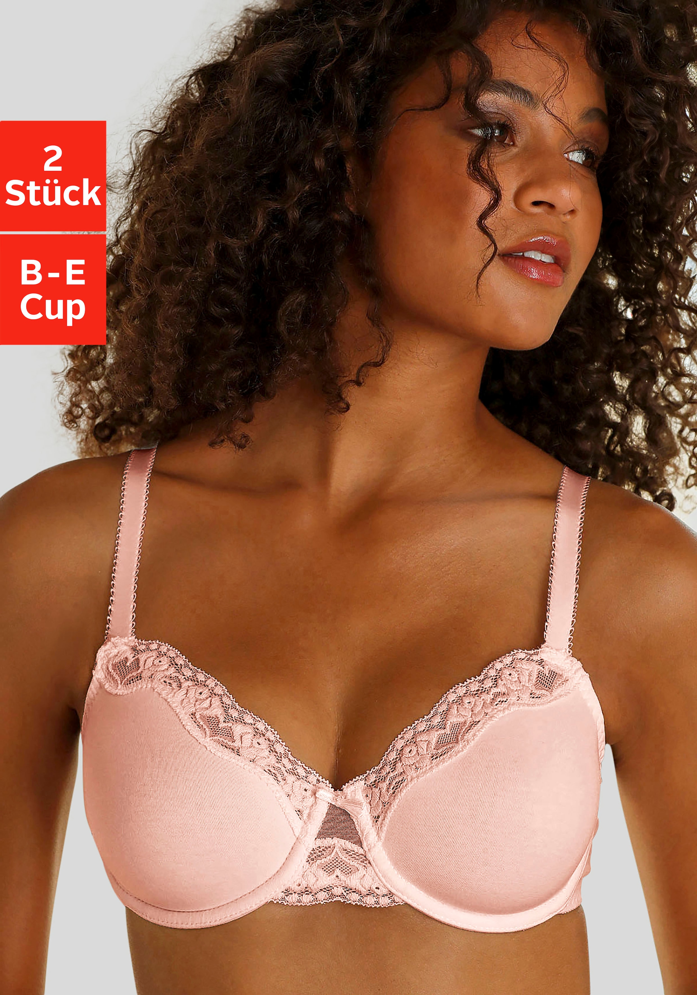 Image of petite fleur Bügel-BH Packung, 2 Stück, mit zarter Jacquardspitze