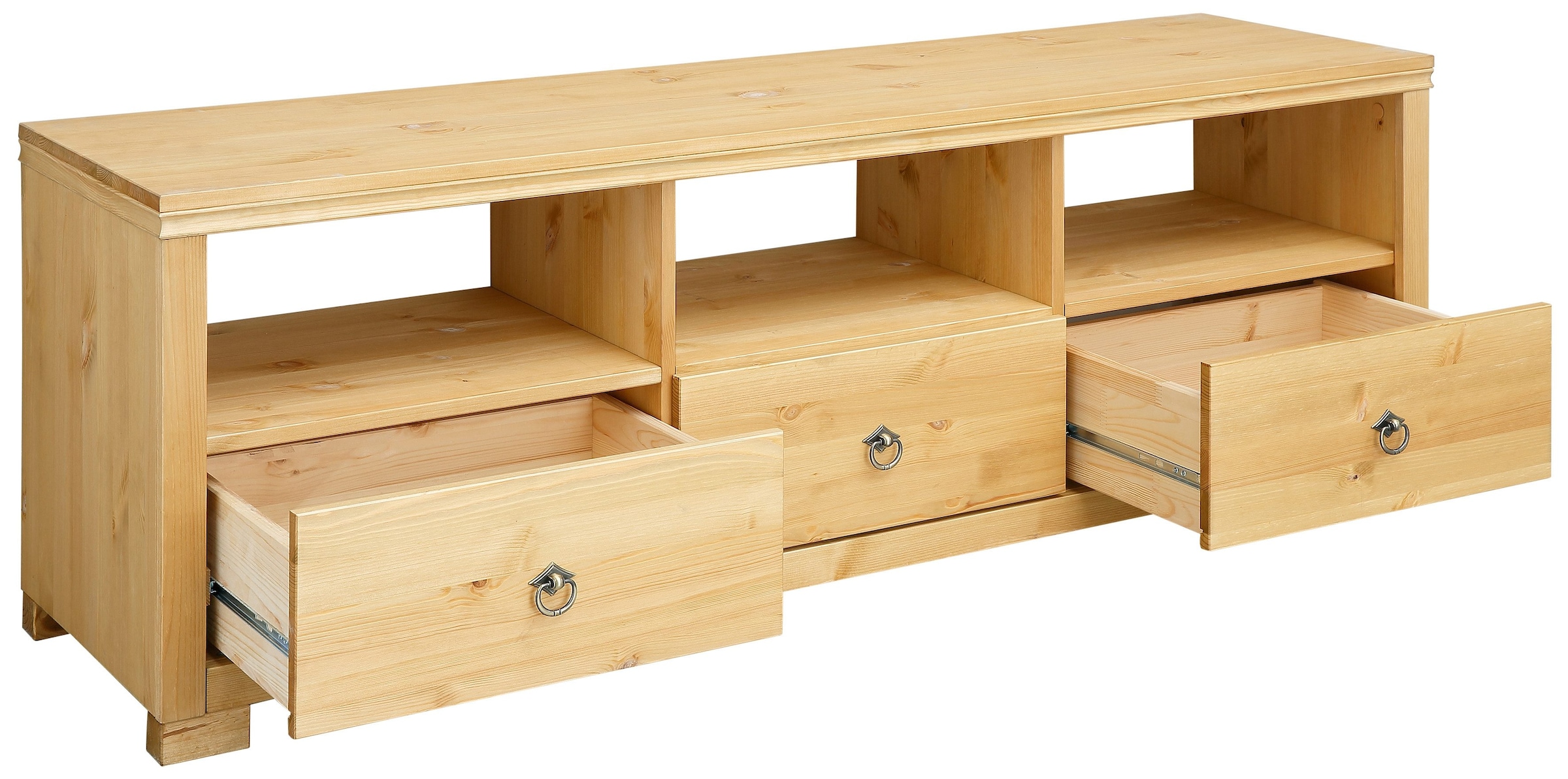 GOODproduct TV-Board »Gotland« Breite 147 cm, mit Schubladen und offenen Fächern, Massivholz, FSC®