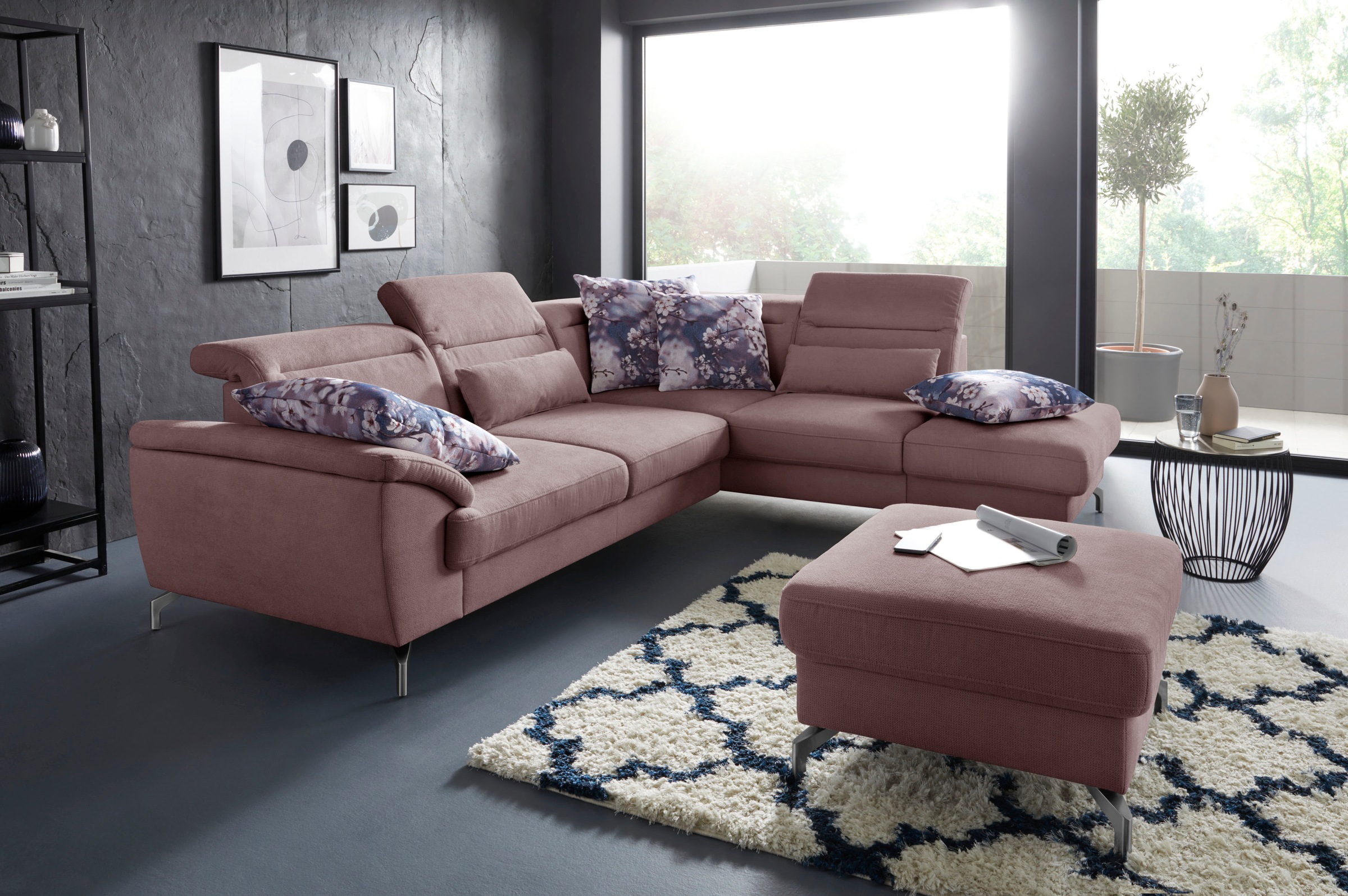 sit&more Hocker »Percy«, Fusshöhe 12 cm, wahlweise mit unterschiedlichen Fussfarben