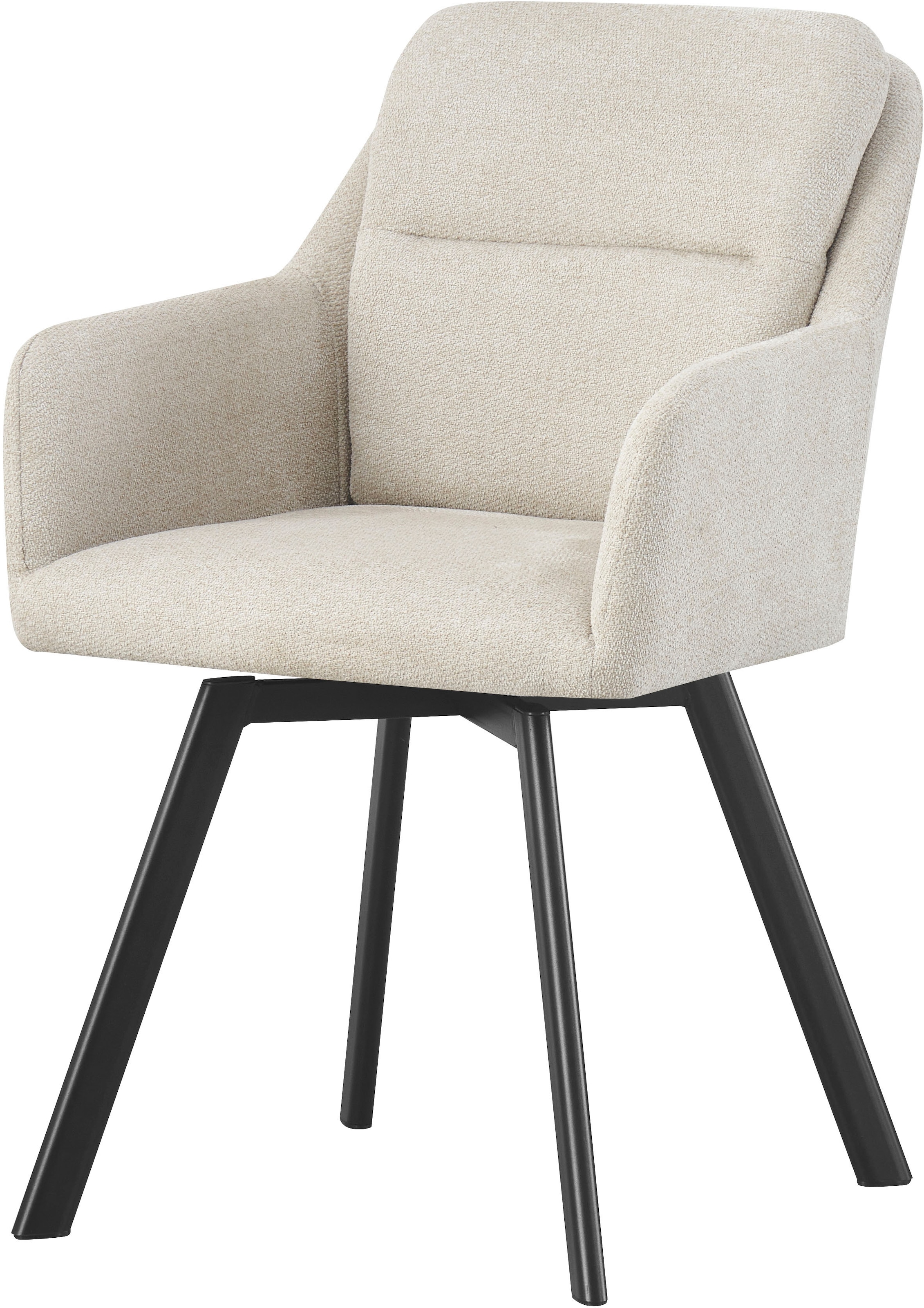 Home affaire Esszimmerstuhl »NEEPAWA, 2er Set, mit Metallgestell in matt schwarz« (Set) 2 Stk.in verschiedenen Farben, Belsatbarkeit pro Stuhl 120 kg, mit Armlehne