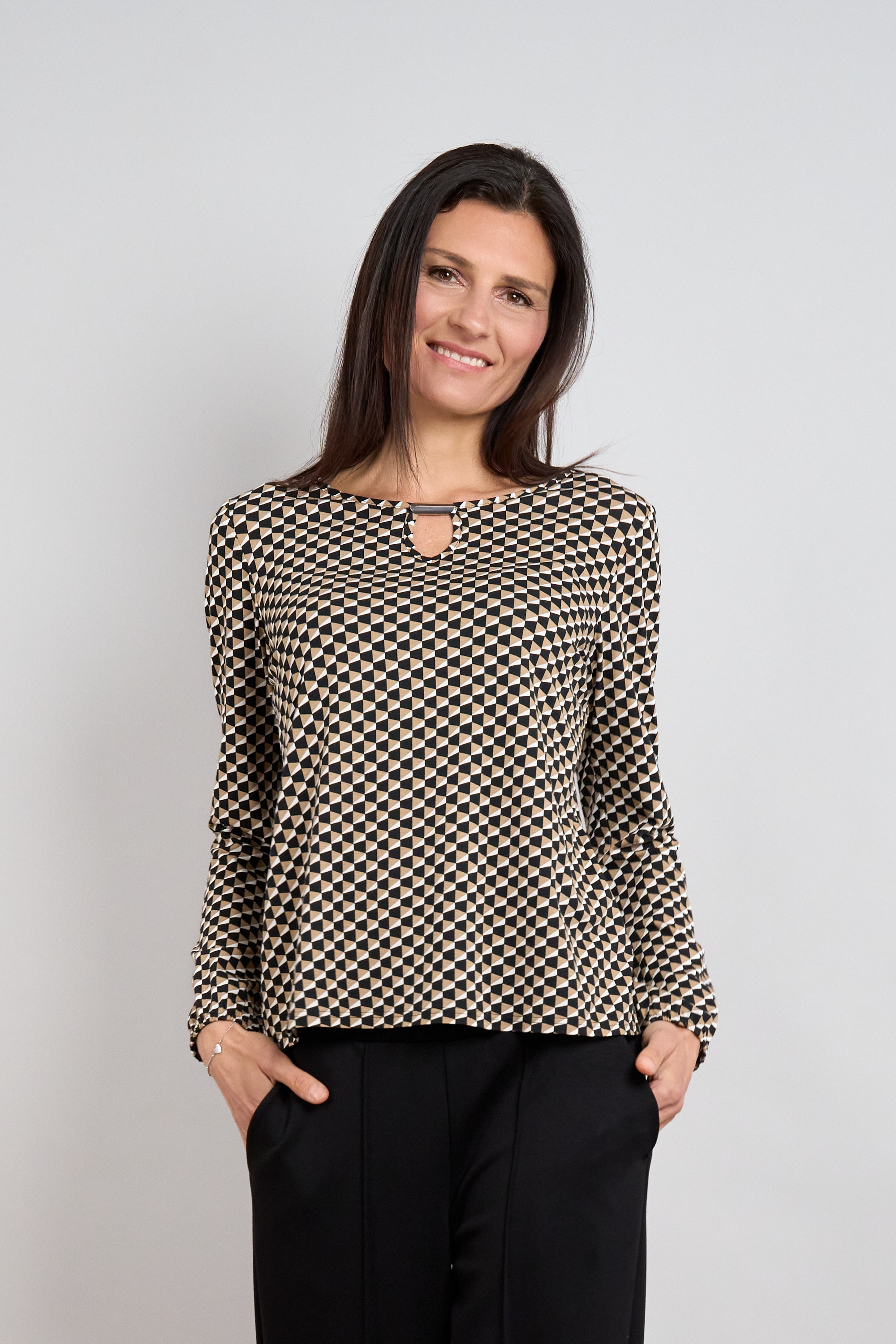 Image of Seidel Moden Langarmshirt Sommershirt mit Minimalprint - MADE IN GERMANY