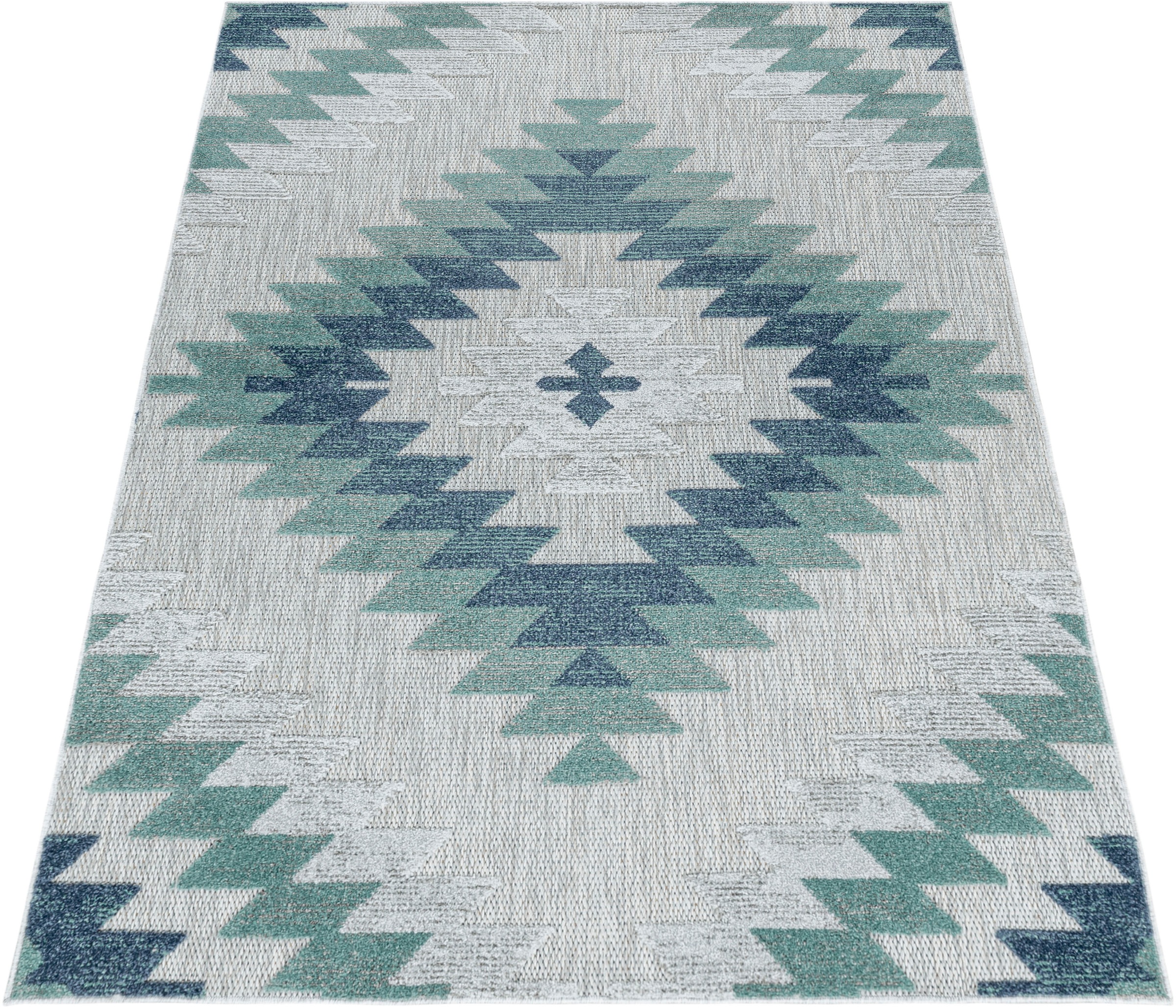 Ayyildiz Teppiche Teppich »BAHAMA 5154«, rechteckig, 8 mm Höhe, Läufer, Flachflor mit Hoch-Tief-Struktur, In-und Outdoor geeignet