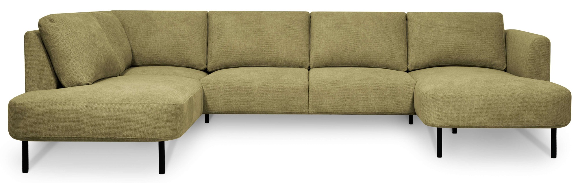 Places of Style Wohnlandschaft »Cesola«, in weichem Chenille-Stoff, Breite 327 cm, mit schwarzen Metallfüssen