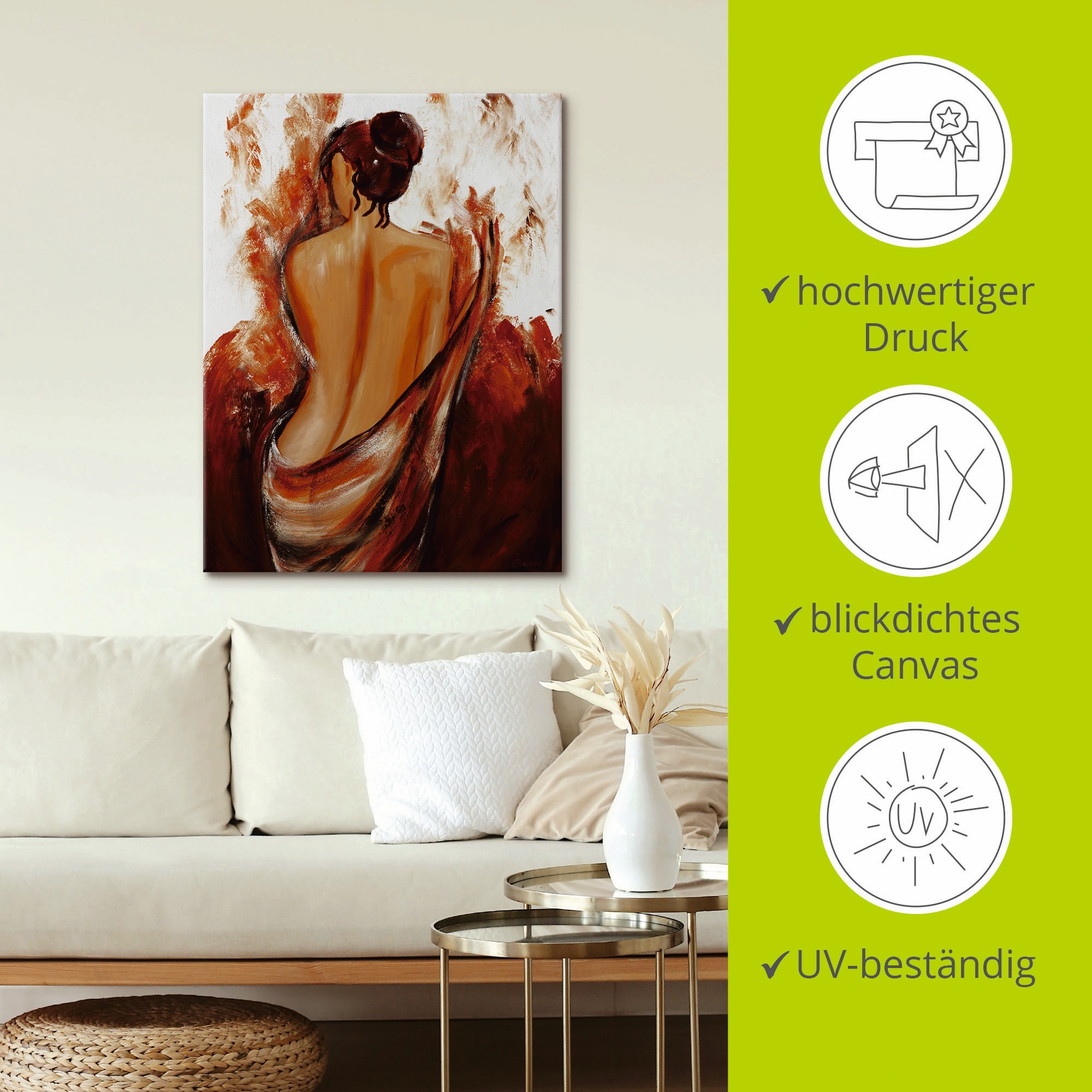 Artland Wandbild »Frau in rot«, Frau, (1 St.), als Leinwandbild, Poster, Wandaufkleber in verschied. Grössen