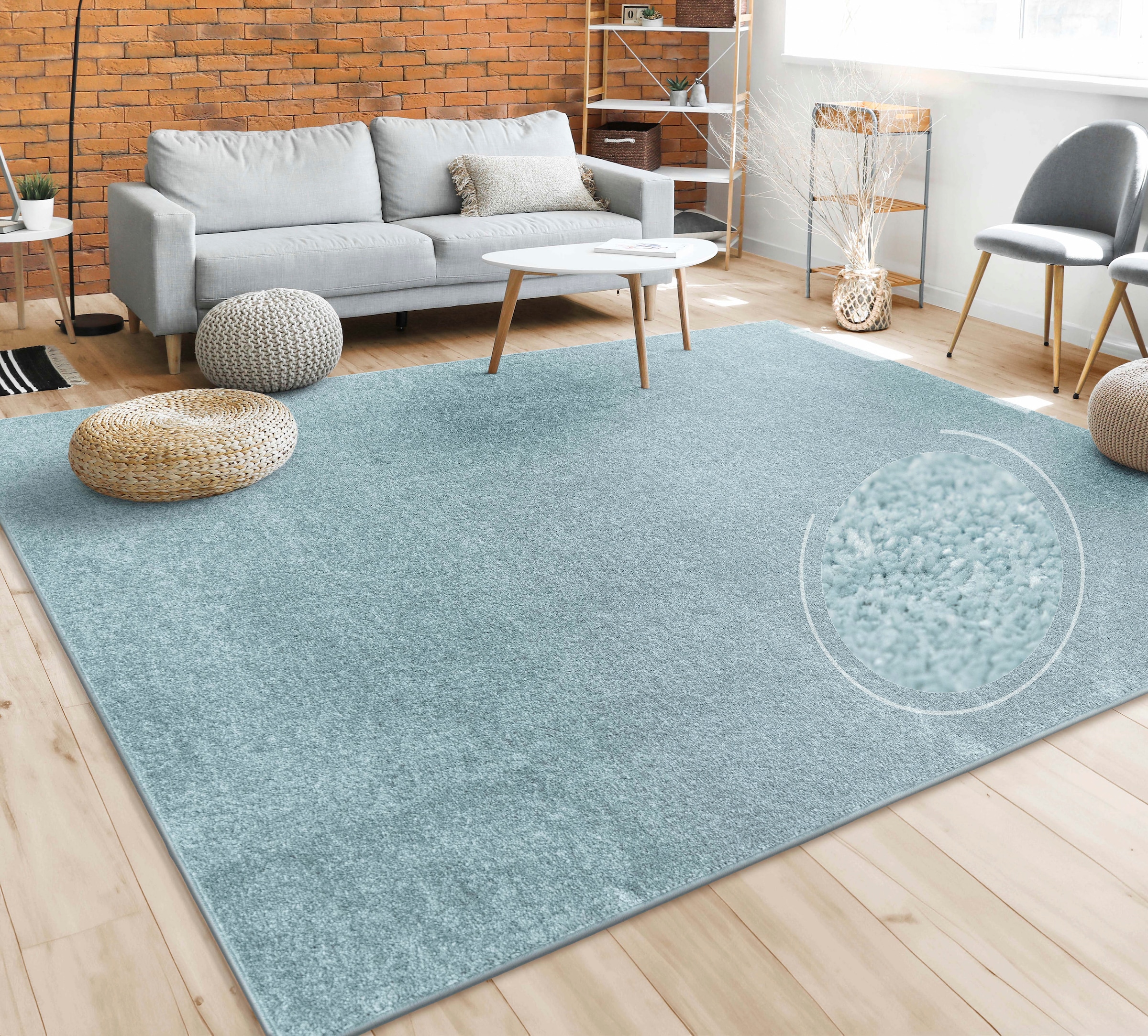 Teppich »Porto 890«, rechteckig, Kurzflor, Uni-Farben, ideal im Wohnzimmer & Schlafzimmer