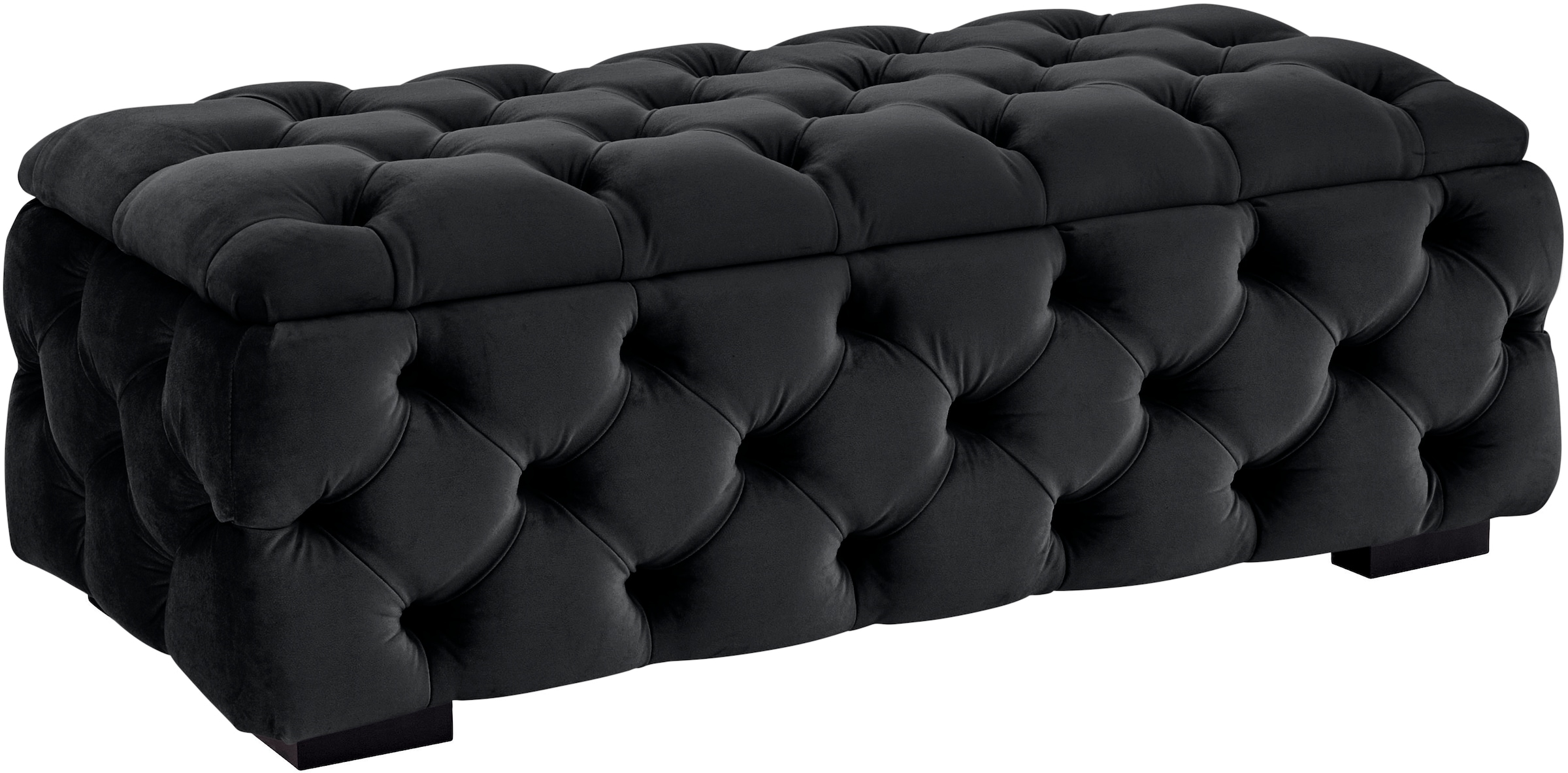Guido Maria Kretschmer Home&Living Polsterhocker »KALINA, hochwertige Knopfheftung, B/T/H: 120/55/45 cm«, mit Staufach und innenliegenden Laschen zur besseren Aufbewahrung