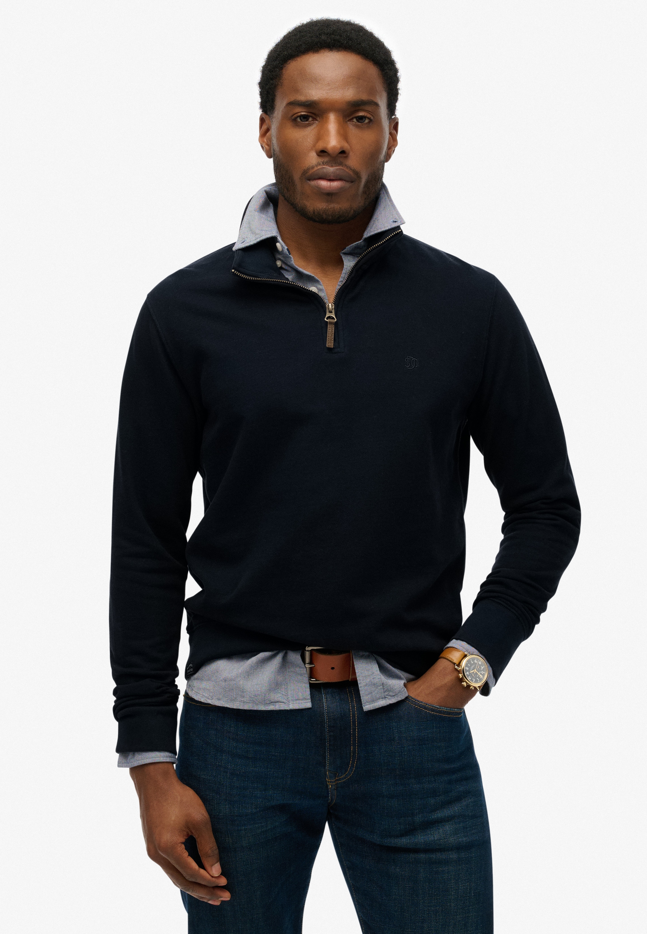Image of Superdry Sweatshirt "CLASSIC ESSENTIAL HENLEY"