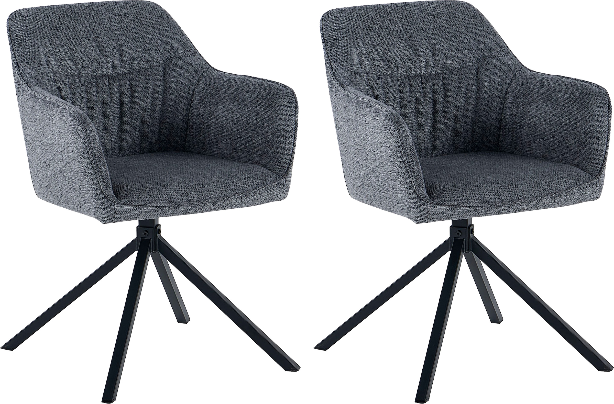 GOODproduct Esszimmerstuhl »Turin« (Set) 2 Stk.moderner Stuhl, 360 Grad drehbar, mit hochwertigem Strukturstoff
