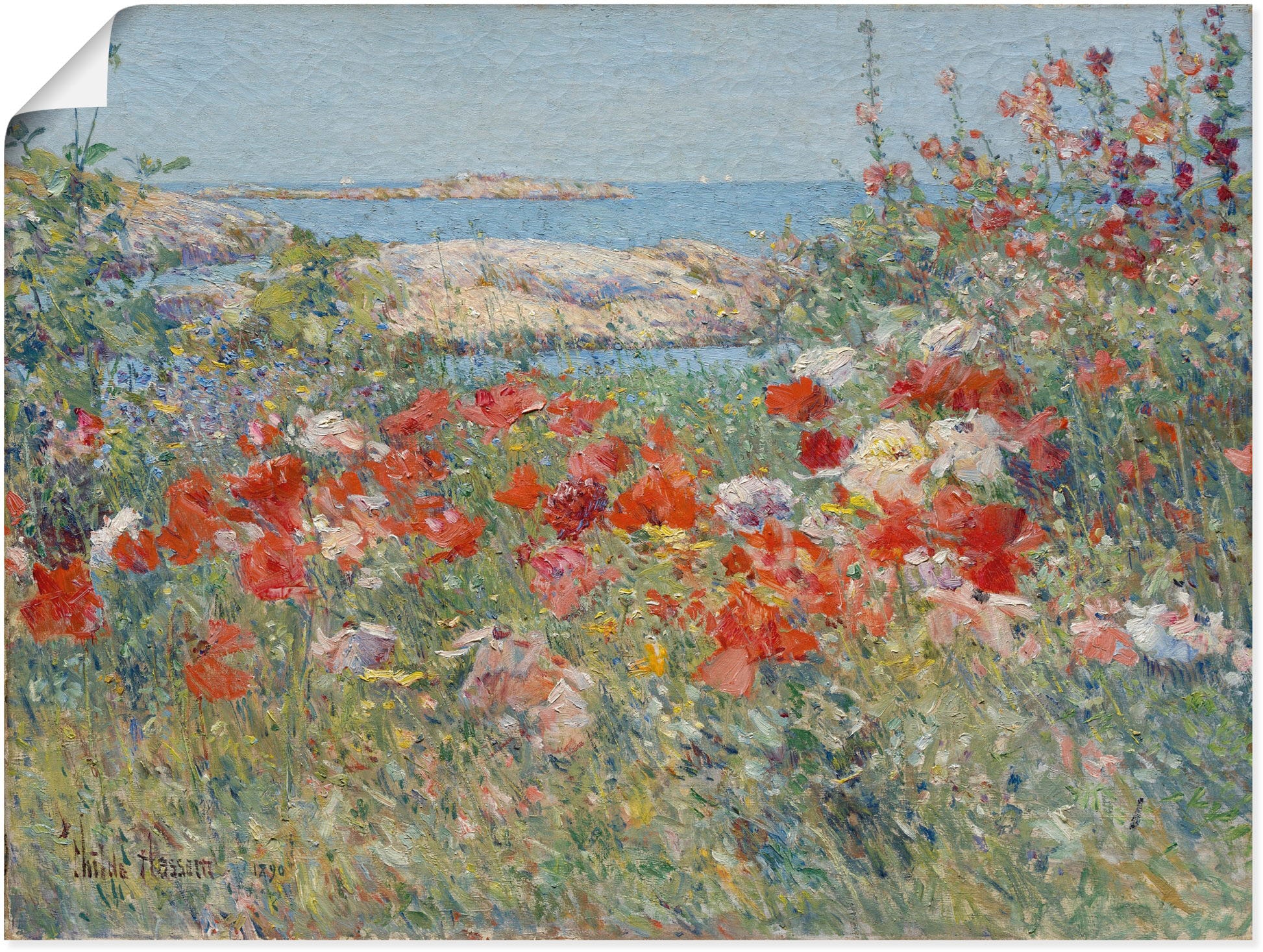 Image of Artland Wandbild "Celia Thaxters Garten 1890." Blumenwiese 1 Stk. tlg. als Leinwandbild, Poster in verschied. Grössen
