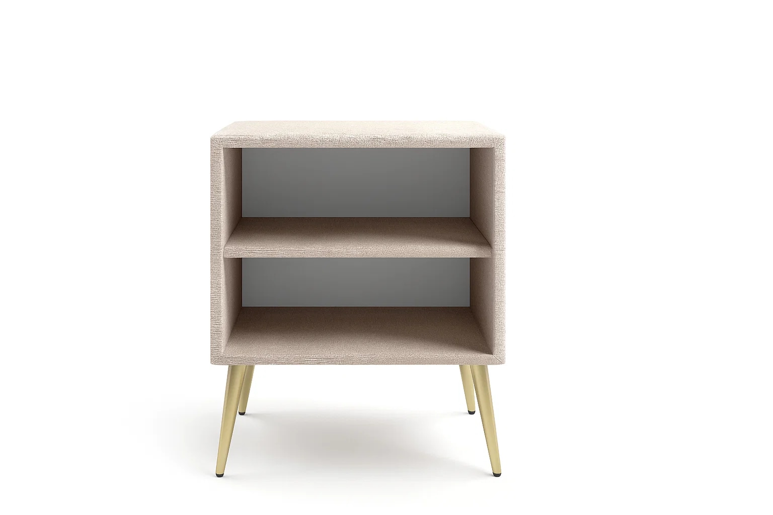 Home affaire Table de nuit »MOIVRE Polster-Nachtkommode wahlweise mit 2 Schubladen oder Fächer« Nako auf goldenen Beinen, Masse B/T/H: 41/40,5/53,5cm, passend zum Bett