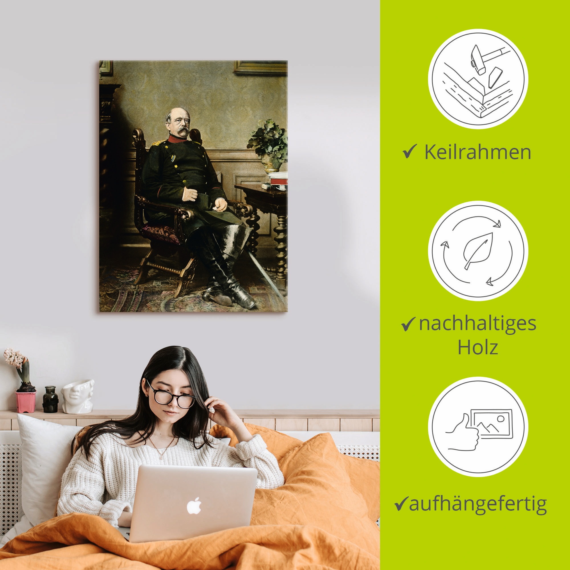 Artland Wandbild »Otto von Bismarck«, Menschen, (1 St.), als Leinwandbild, Poster in verschied. Grössen