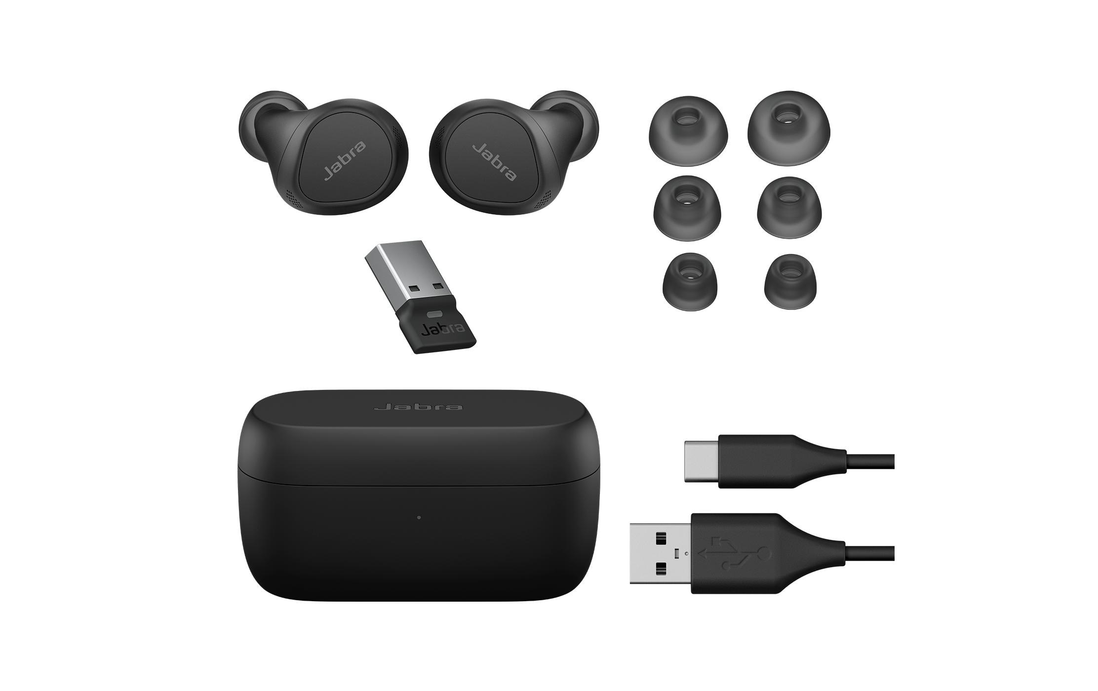 Jabra Headset »Evolve2 Buds MS USB-A«, Active Noise Cancelling (ANC)