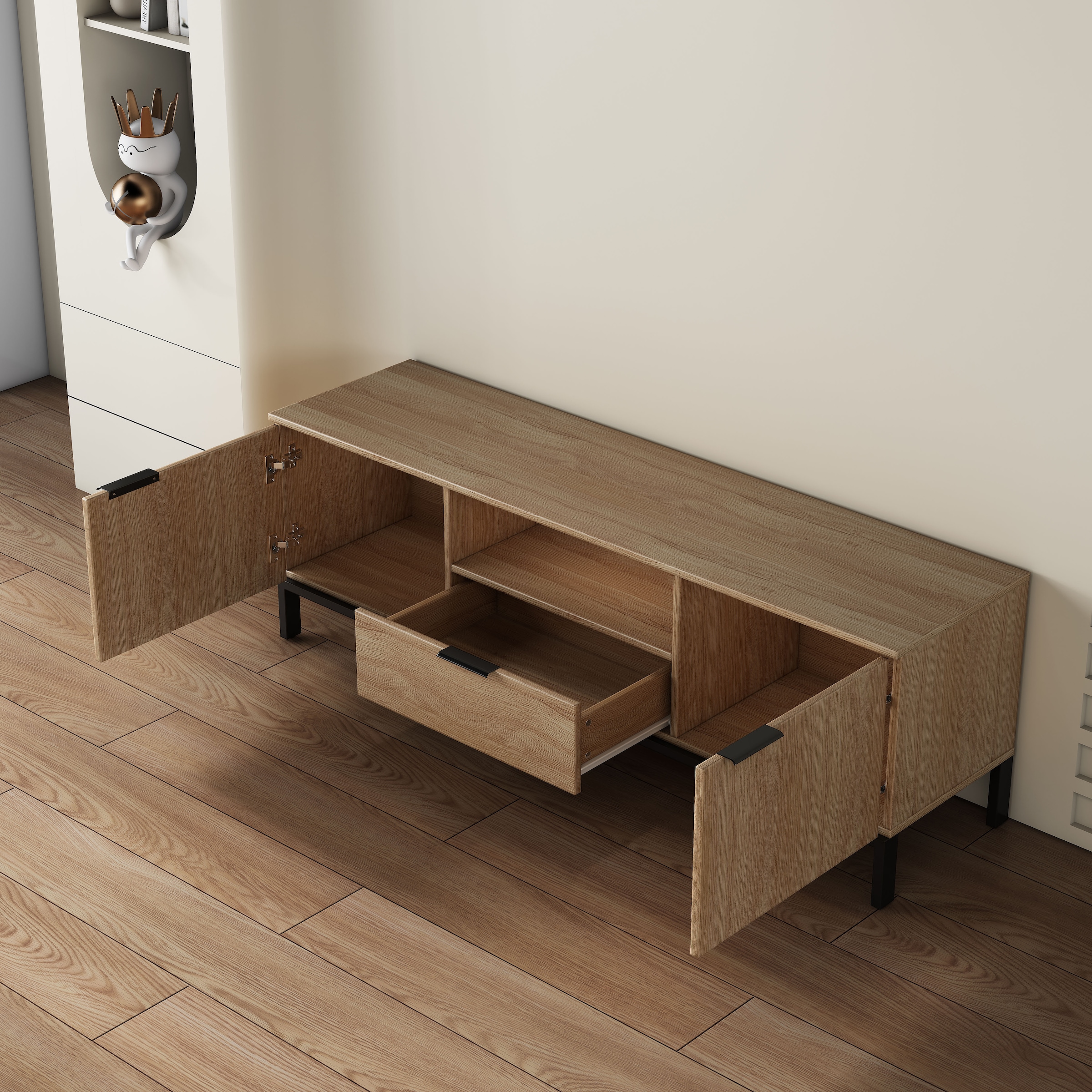 GOODproduct Tableau TV »Jorinde« Melaminoberfläche, flexibler Stauraum und robustes Metallgestell