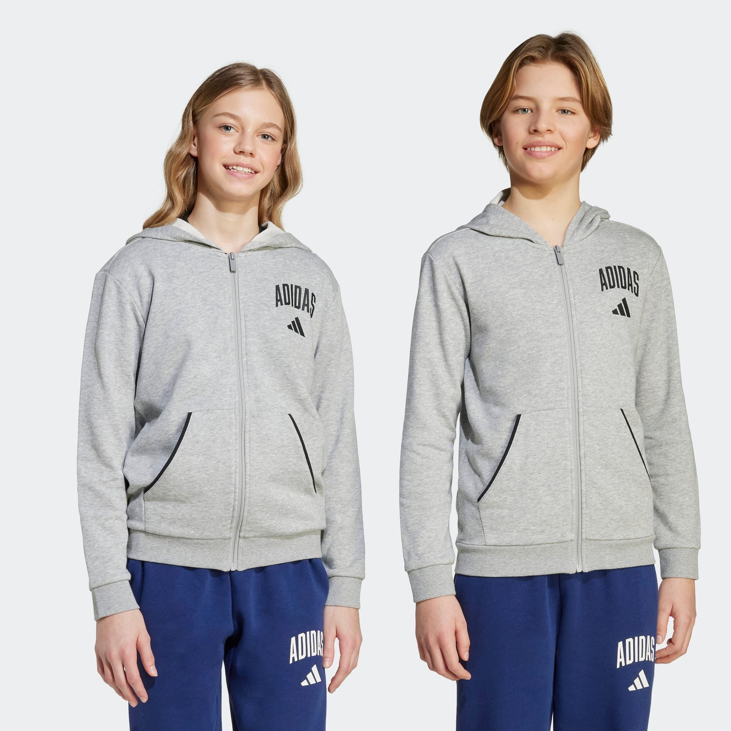 Image of adidas Sportswear Kapuzensweatshirt "SEASONALS ESSENTIALS COLLEGIATE TYPOGRAPHY FULL-ZIP HOODIE KIDS"