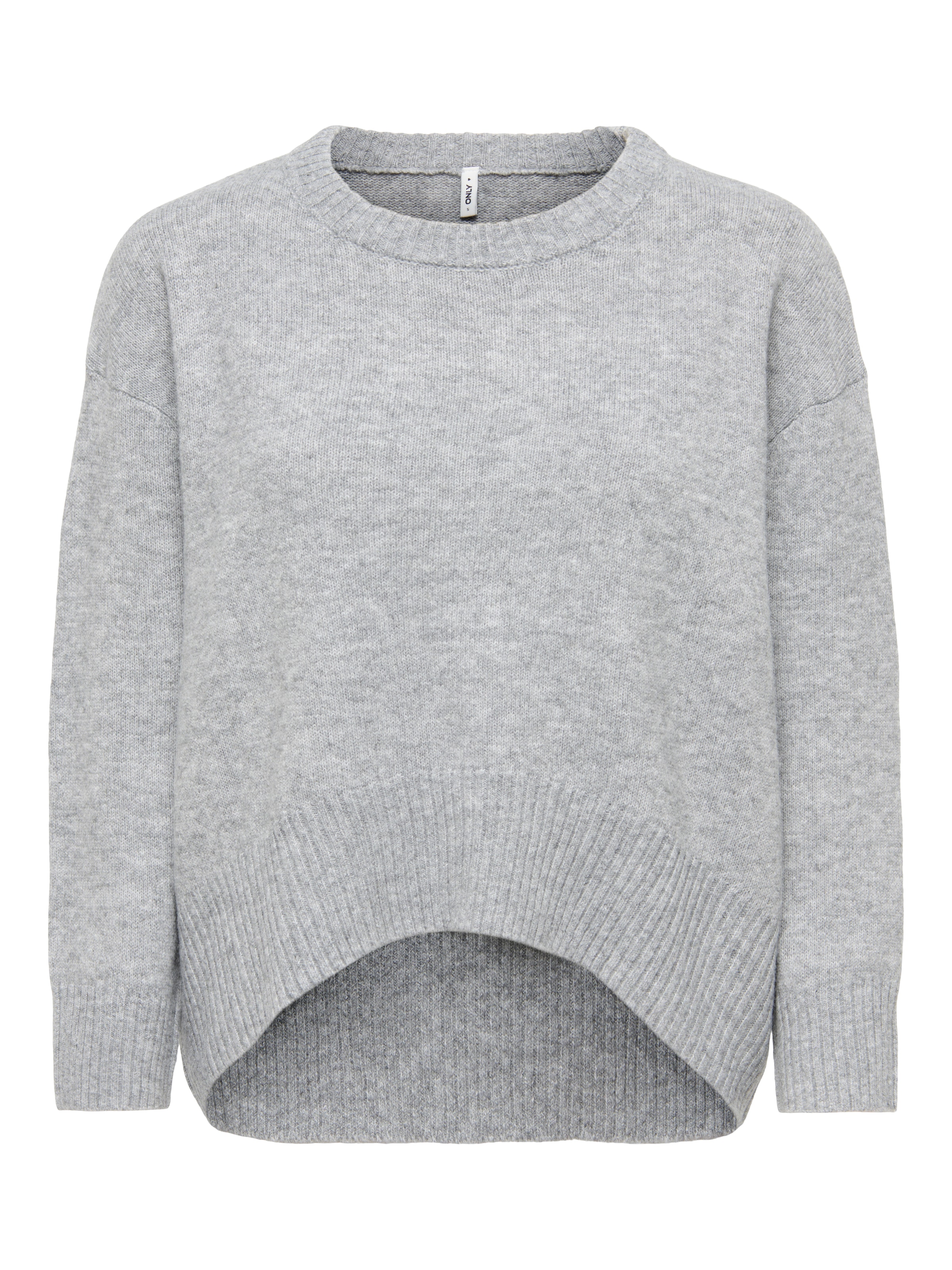 ONLY Pull à col rond »ONLALIVIA LS HIGH-LOW O-NECK NOOS KNT« mélange de matériaux, coupe régulière