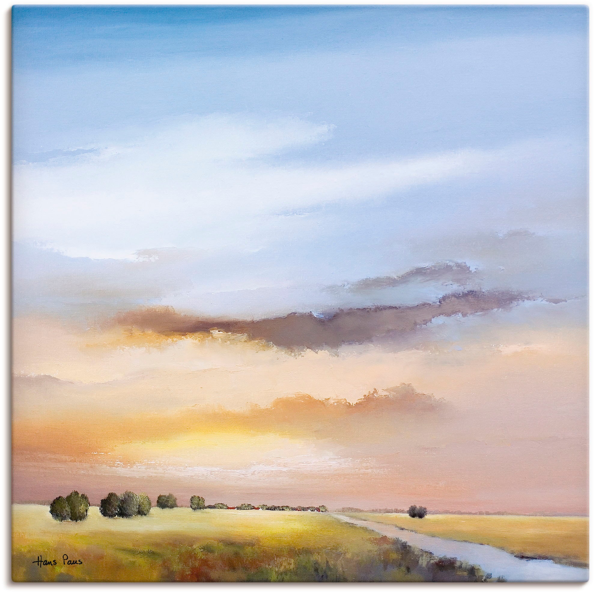 Image of Artland Leinwandbild "Landschaft III" Himmel 1 Stk. tlg. auf Holzrahmen gespannt