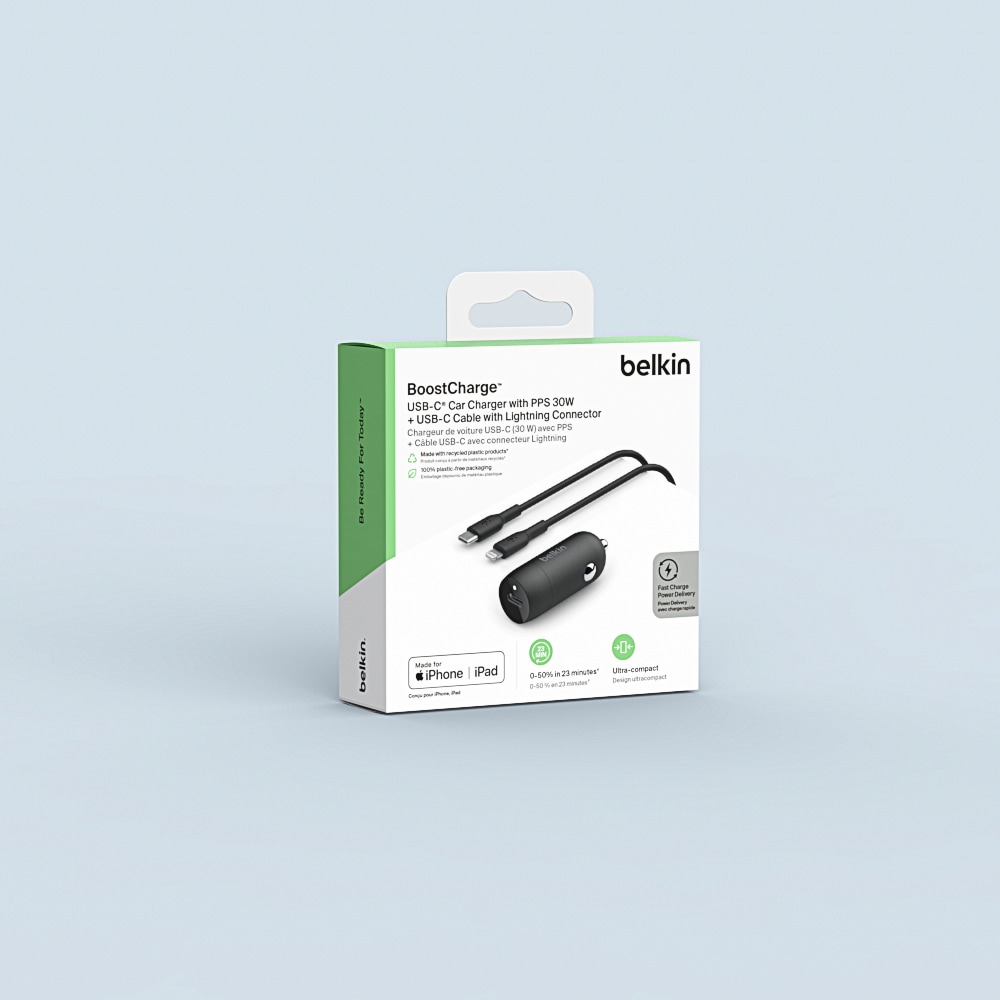 Belkin USB-Ladegerät »USB-C Kfz-Ladegerät inkl. Lightning, 1m«