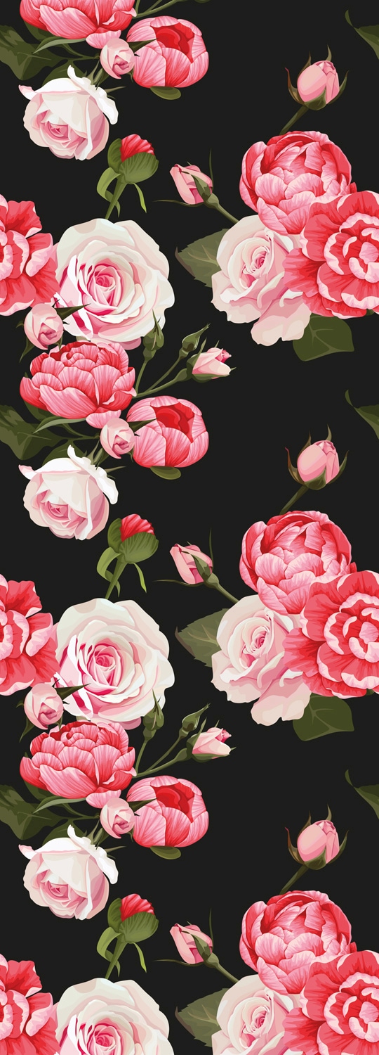 Image of queence Vinyltapete "Magda" Motiv bedruckt botanisch floral gemustert natürlich glatt 90x250cm, selbstklebend, kinderleichte Anbringung, Sticker