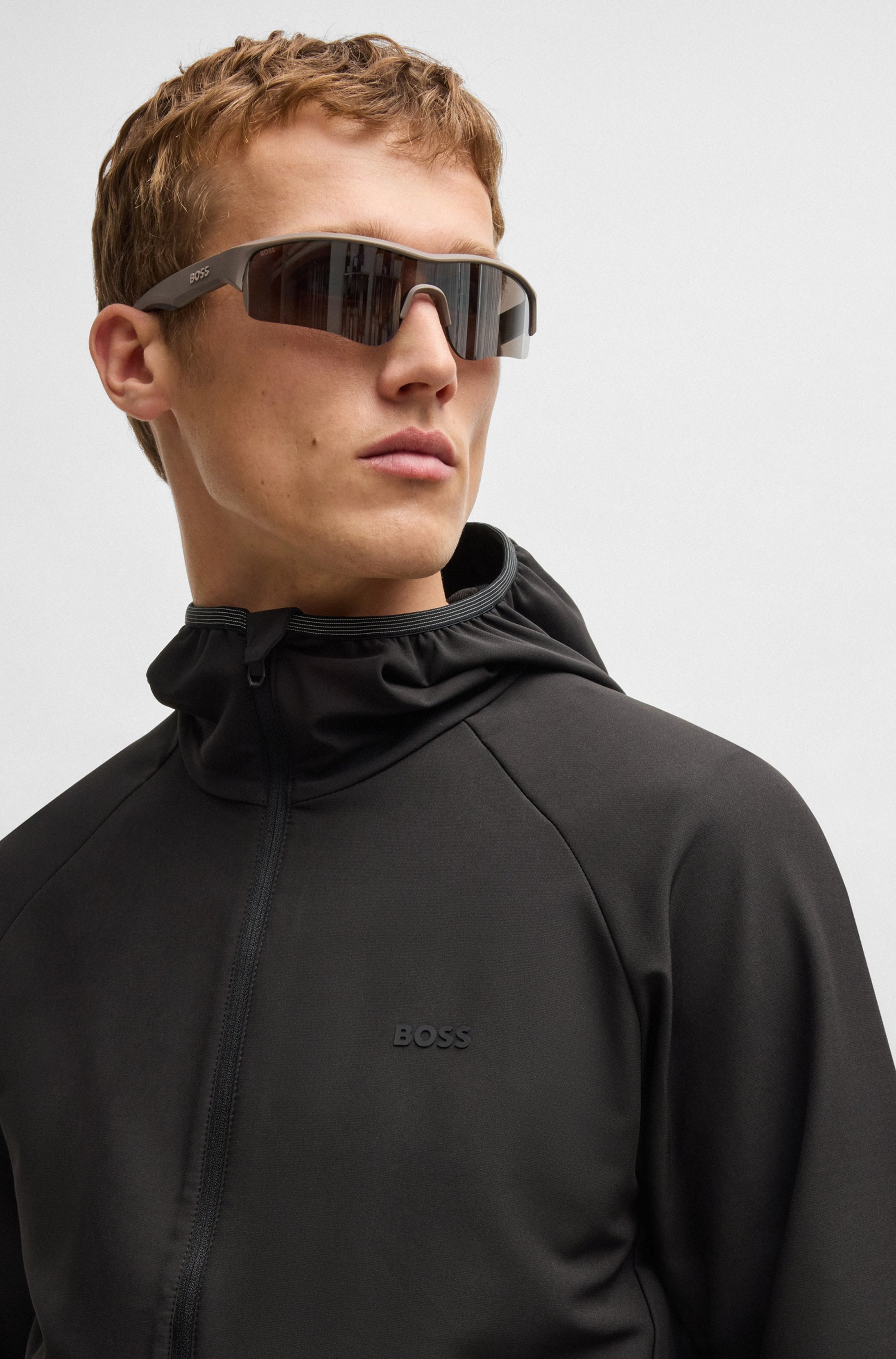 BOSS GREEN Funktionsjacke »L Commuter«, mit Kapuze, mit gummiertem Markenlabel