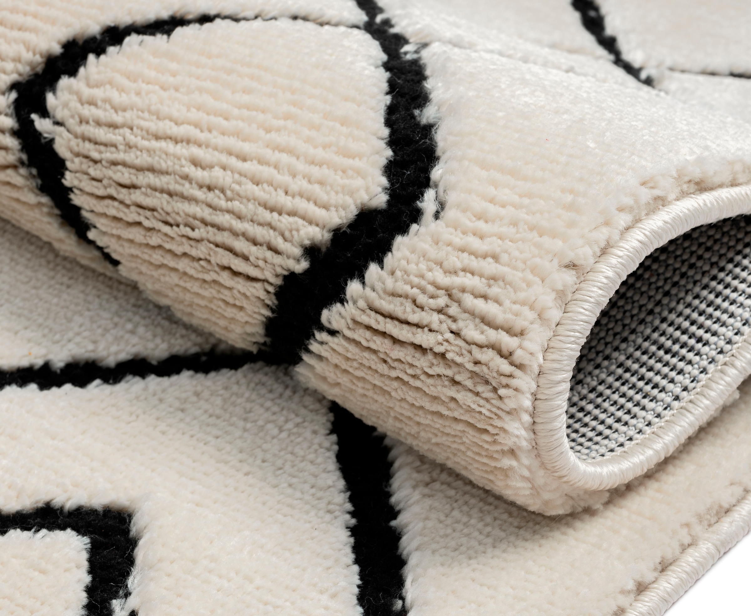 Myflair Möbel & Accessoires Hochflor-Teppich »Moroccan Mural« rechteckig 24 mm Höhe modern, marokkanisches Design, flauschig weich, mit Fransen