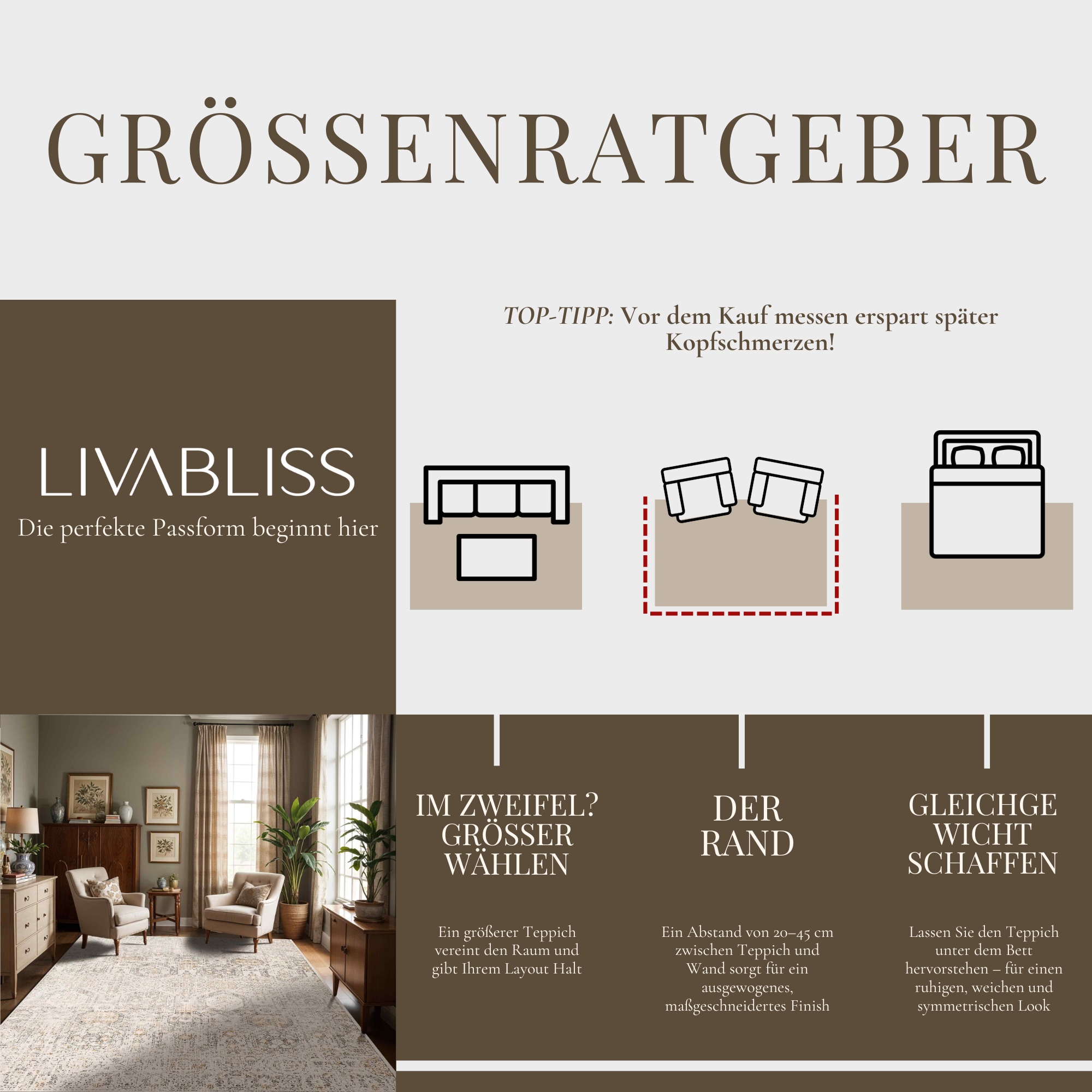 Livabliss »SYRACUSA« rechteckig 11 mm Höhe Kurzflor Orientteppich, Wohnzimmer, Schlafzimmer, Orange