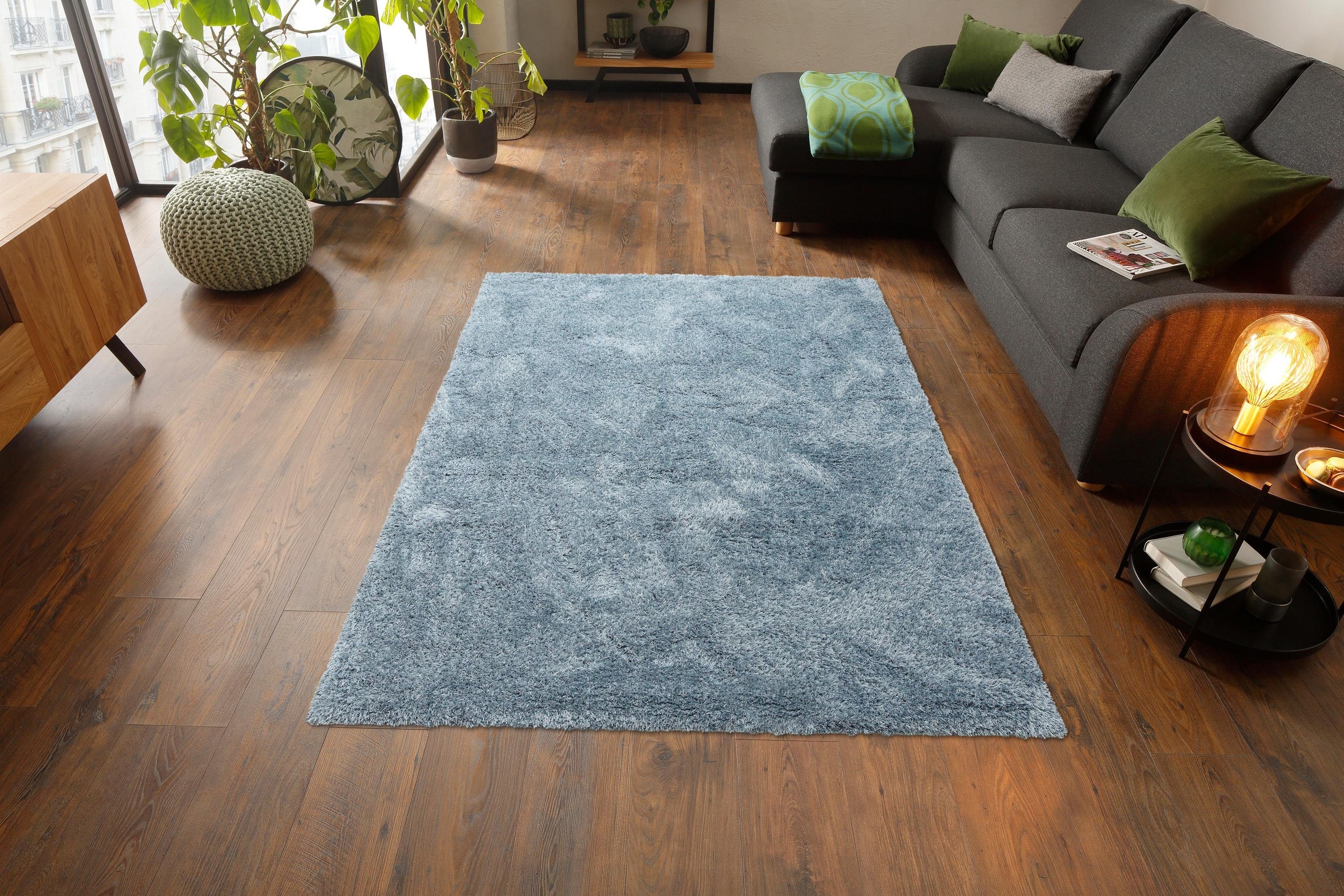 andas Hochflor-Teppich »Menka«, rechteckig, Shaggy-Teppich, Uni-Farben, besonders weich und kuschelig