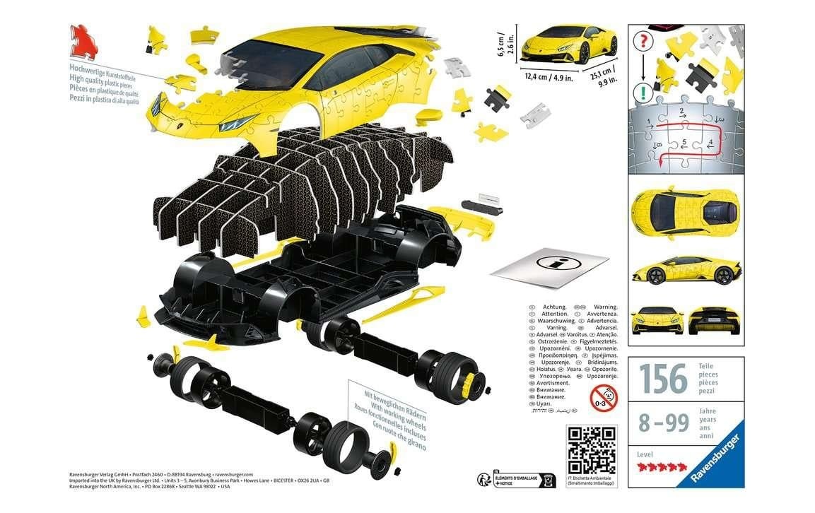 Ravensburger 3D-Puzzle »Lamborghini Huracán«, (156 tlg.)