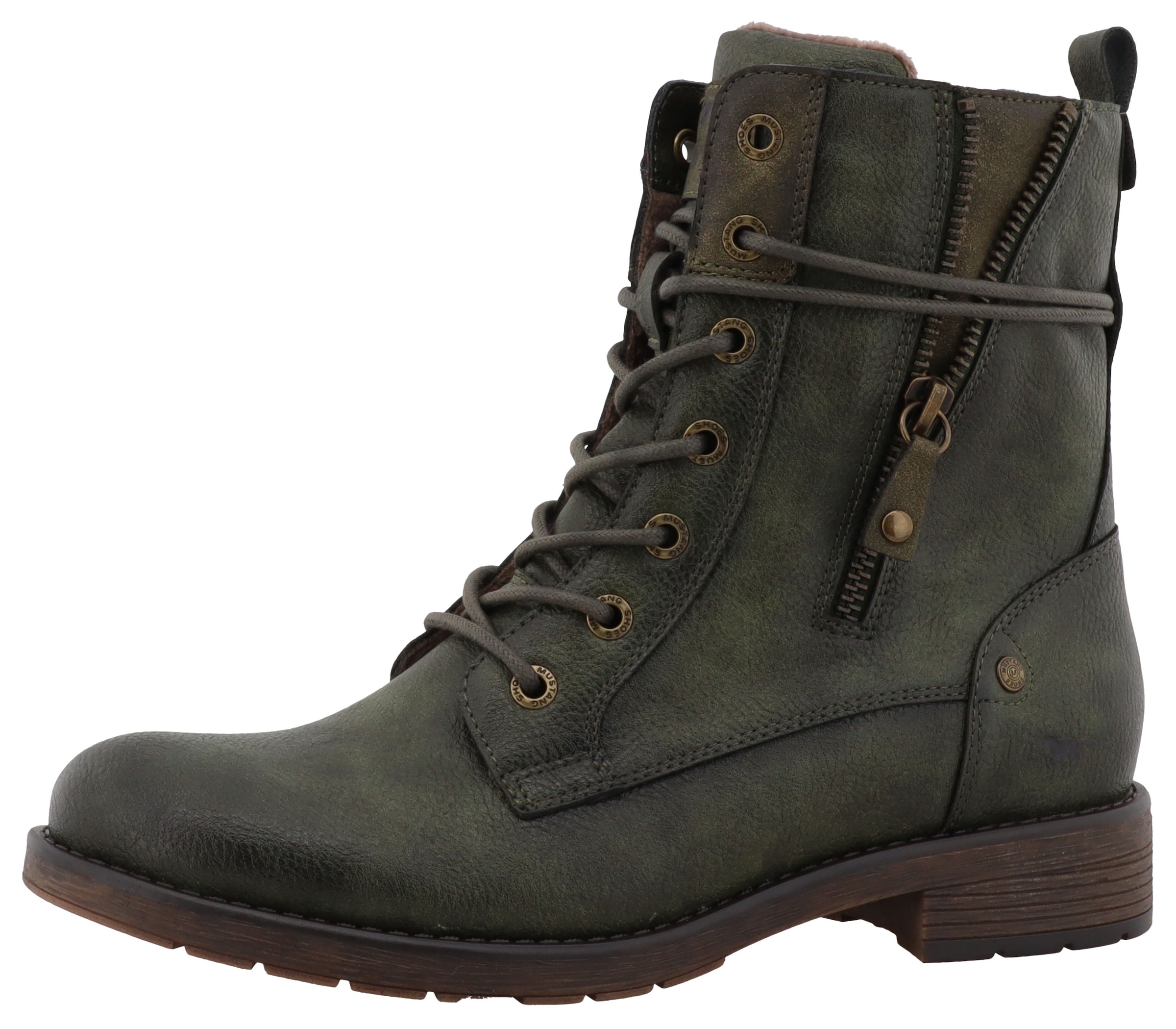 Image of Mustang Shoes Winterstiefelette "Elfi" Winterstiefel mit Reissverschluss und markanter Schnürung