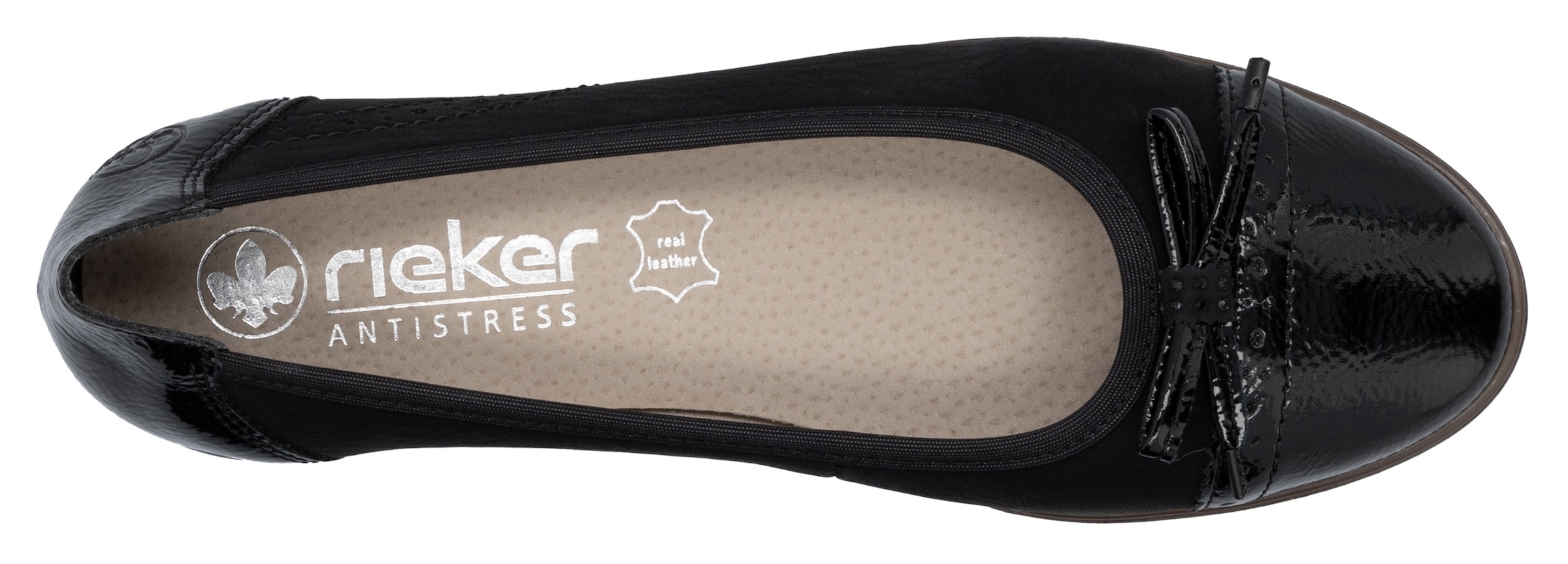 Rieker Ballerina  , Loafer, Schlupfschuh, Flats, Slipper, Businessschuh mit Schleifchen